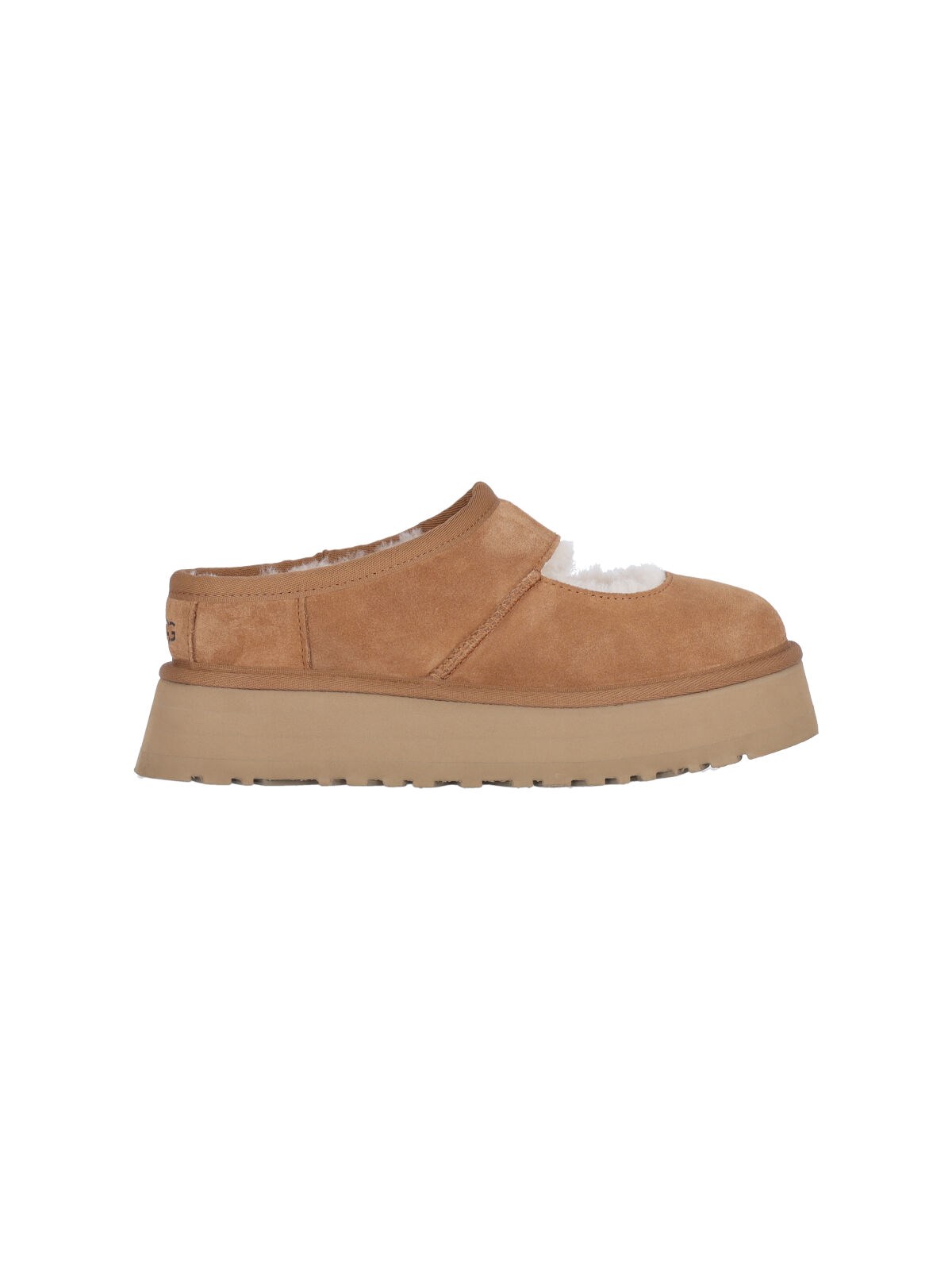 Ugg Bea Mary Jane Suede Flatform Chestnut In Sand