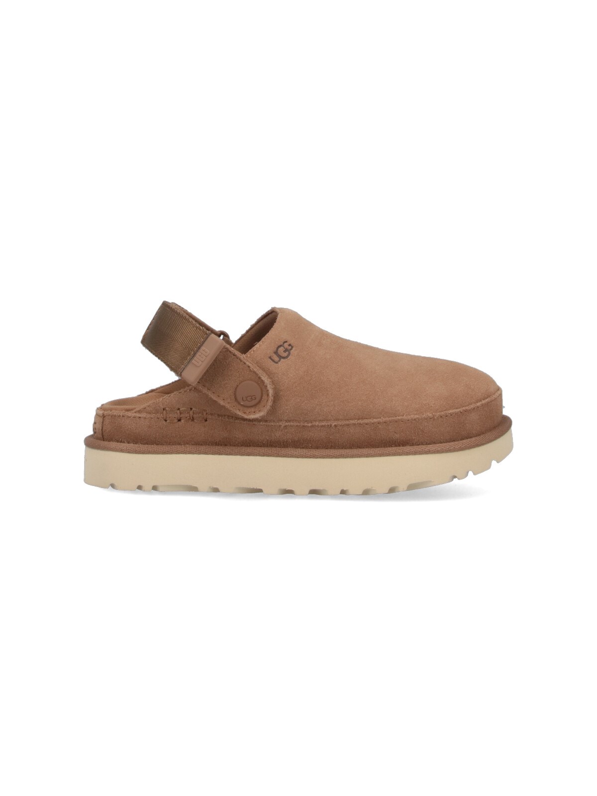 Ugg Goldenstar Suede Sabot In Sand