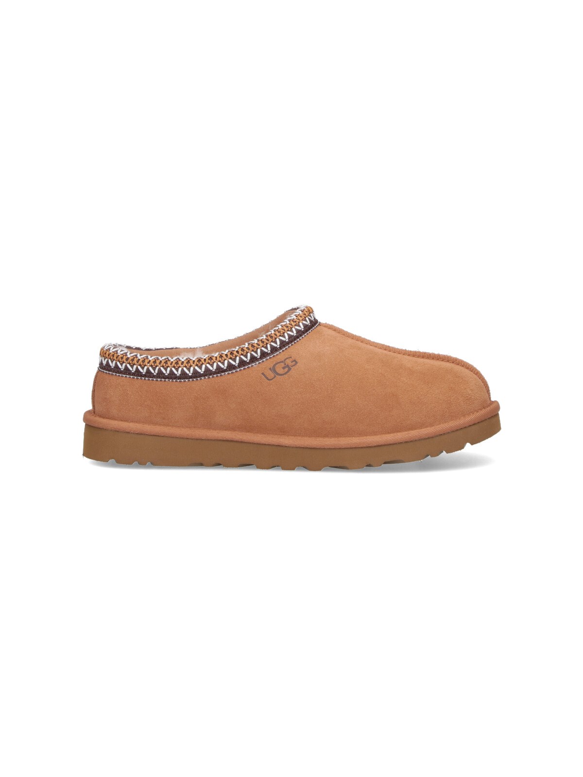 Ugg Tasman Mens Suede Slip On Sheepskin Slippers In Brown