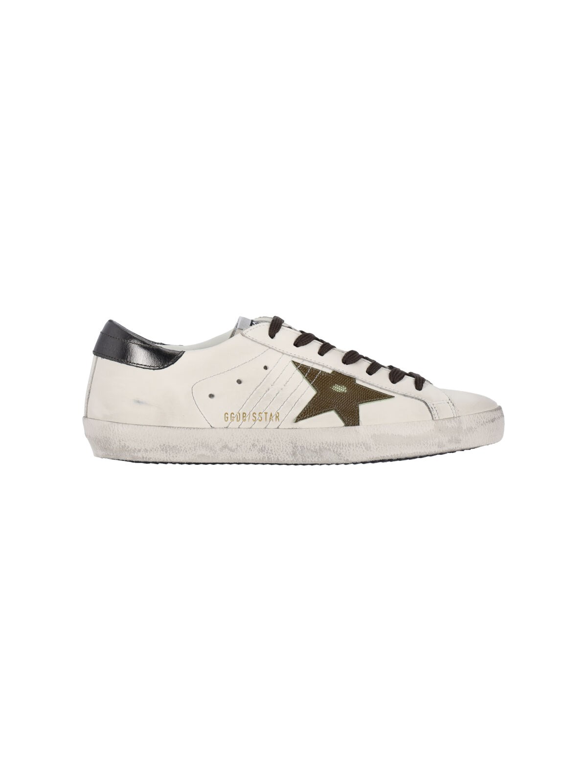 Golden Goose Men White Leather Super-star Sneakers In White