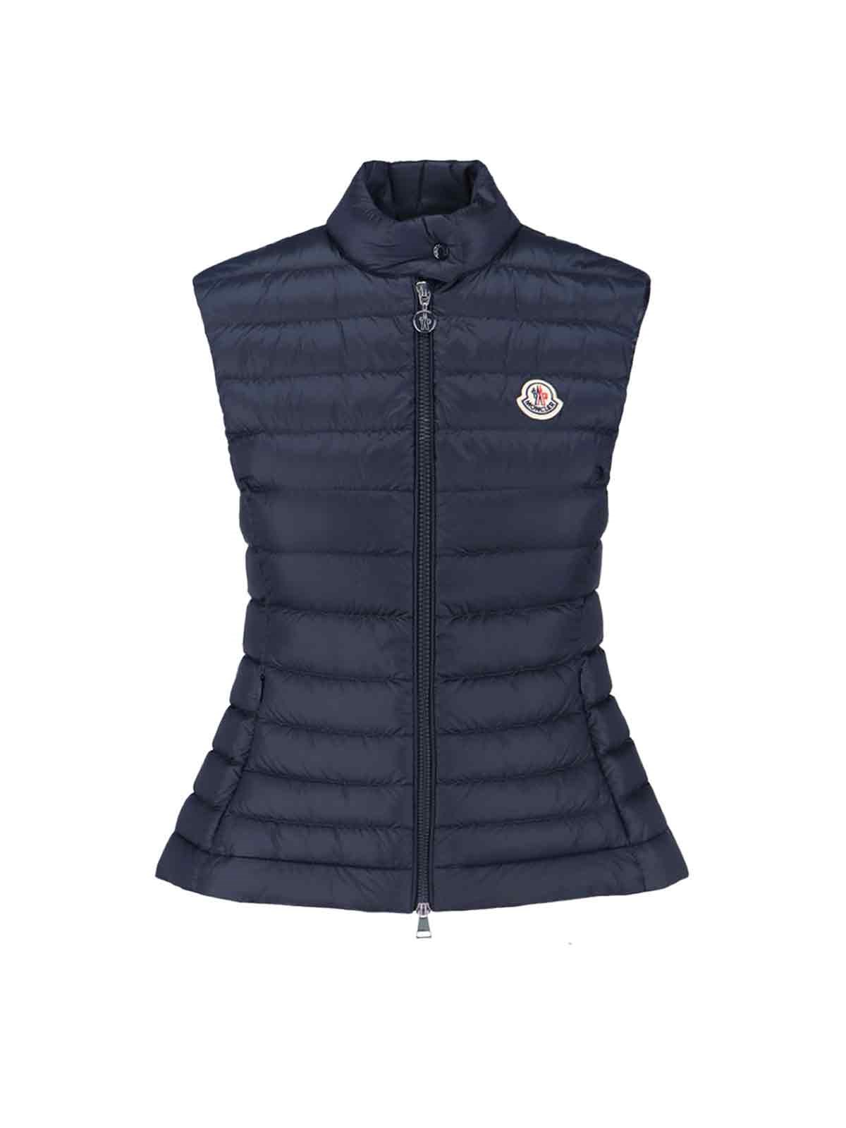 Moncler Padded Vest In Blue