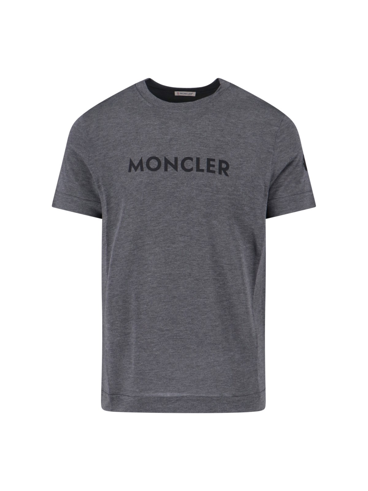 Moncler Logo-print Short-sleeve T-shirt In Gray