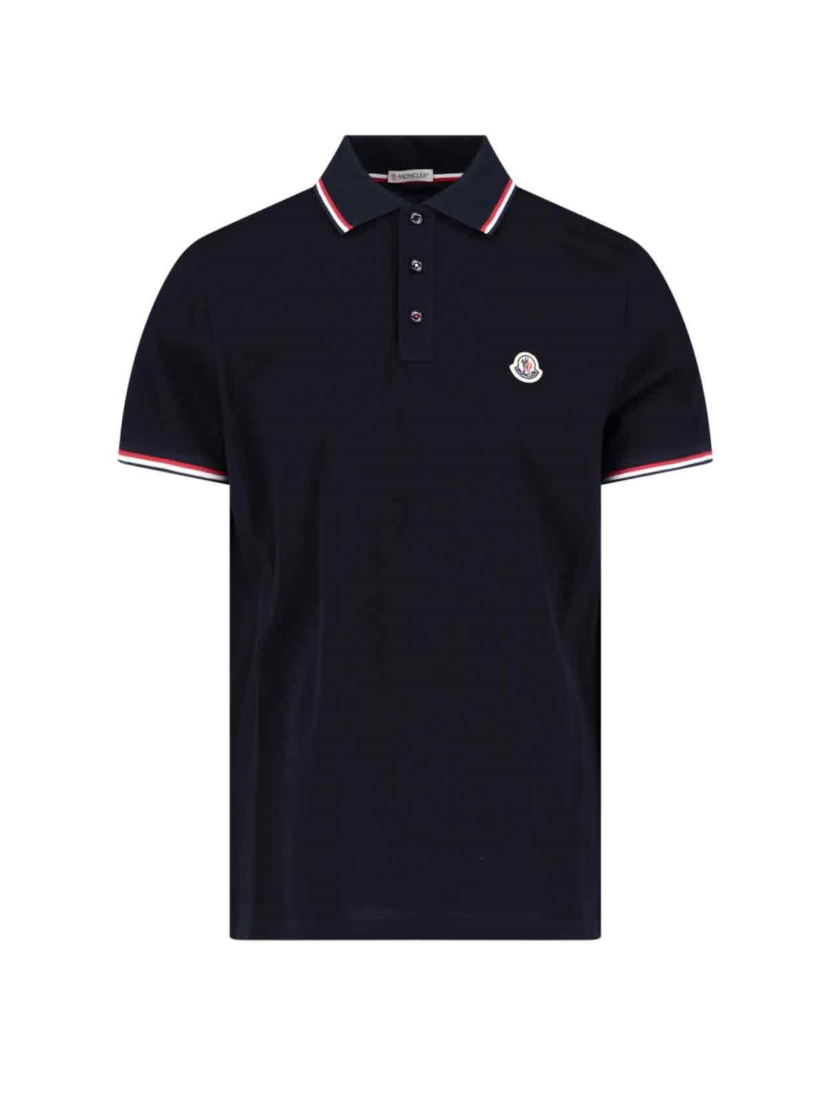 Moncler Logo Polo Shirt In Blue