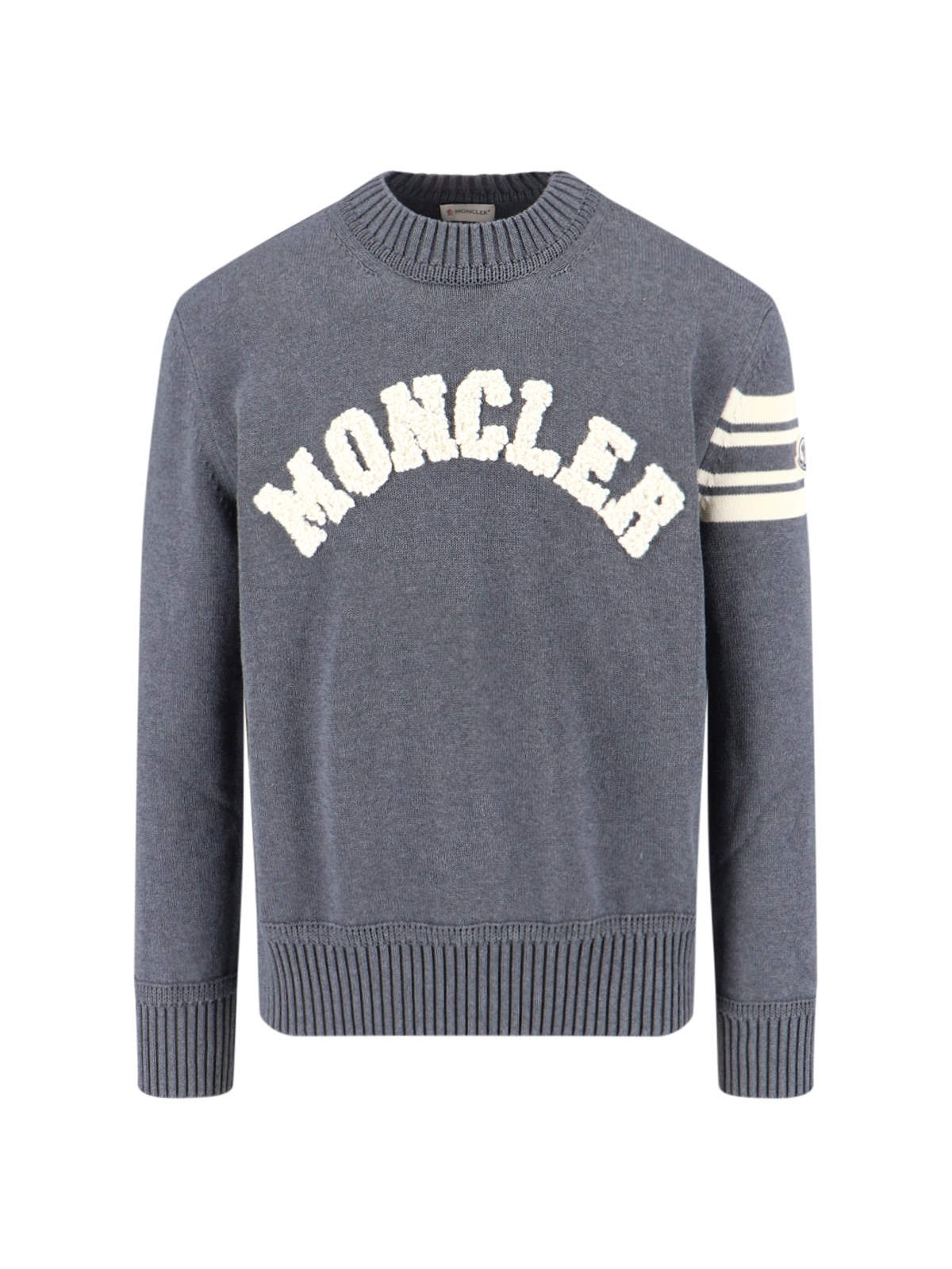 Moncler Logo Sweater In Gray