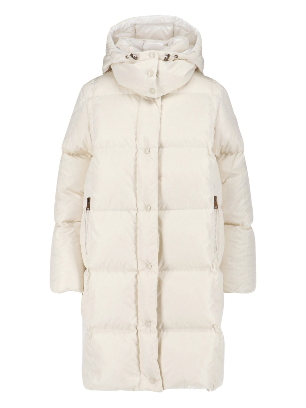 Moncler Maxi Hooded Down Jacket In White