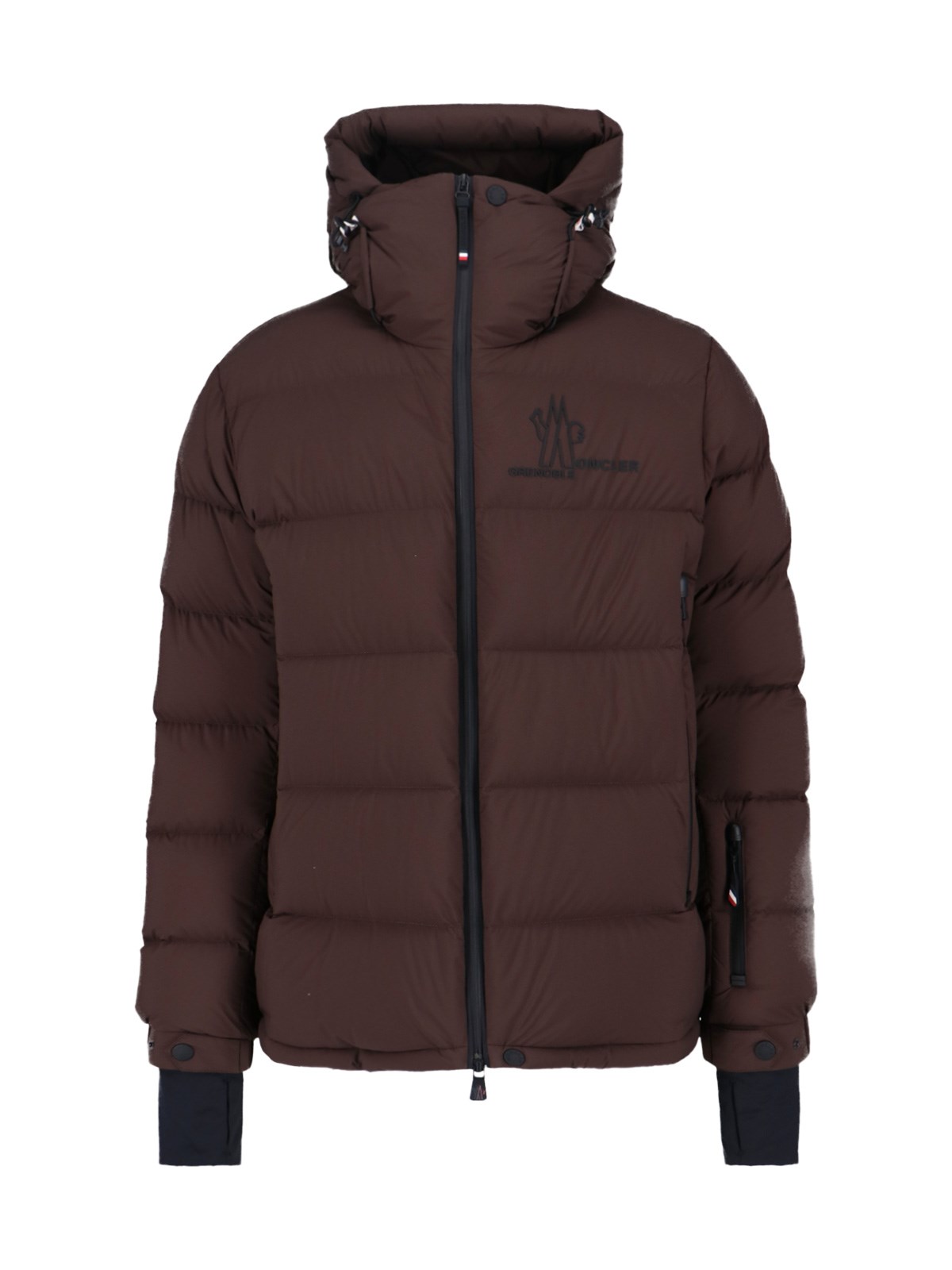 Moncler Chocolate Nylon Isorno Down Jacket In Brown