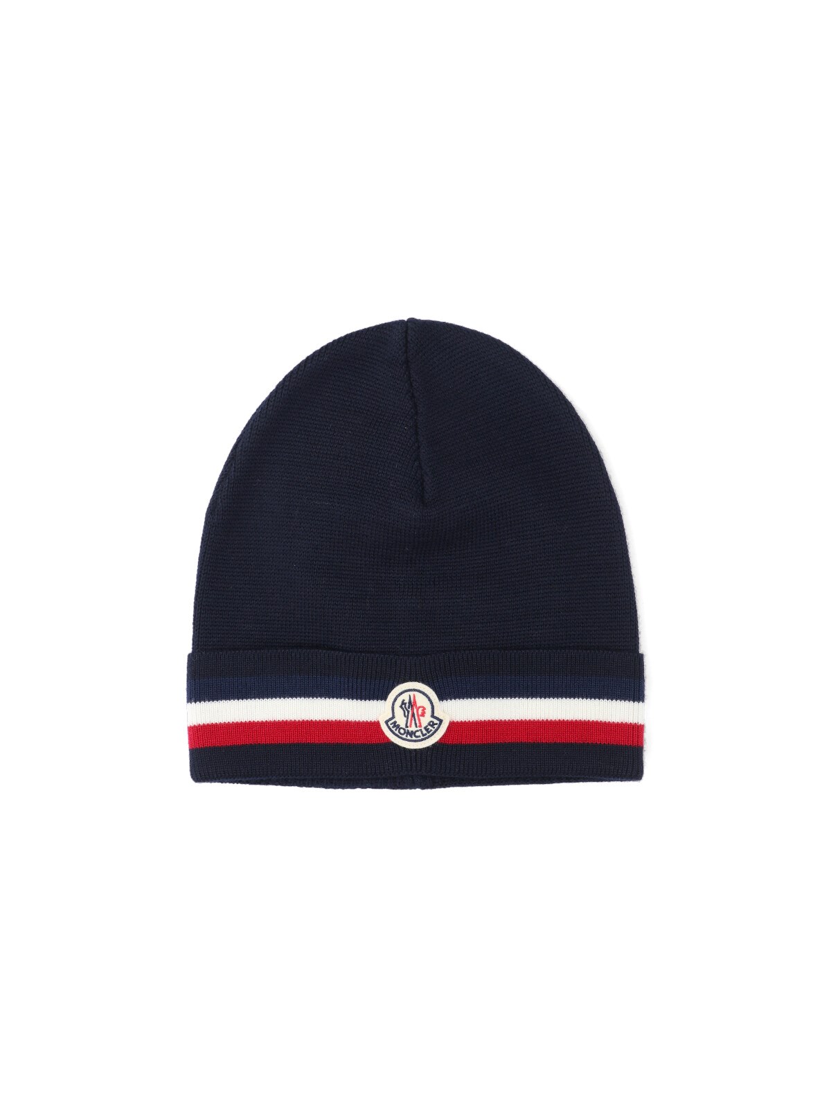 Moncler Virgin Wool Beanie In Brown
