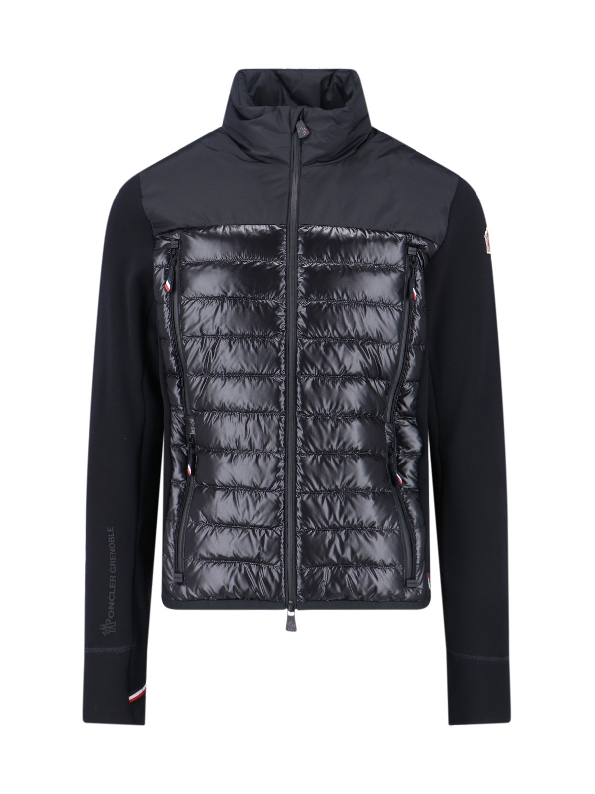 Moncler Ack Stretch Polyester Blend Cardigan In Black