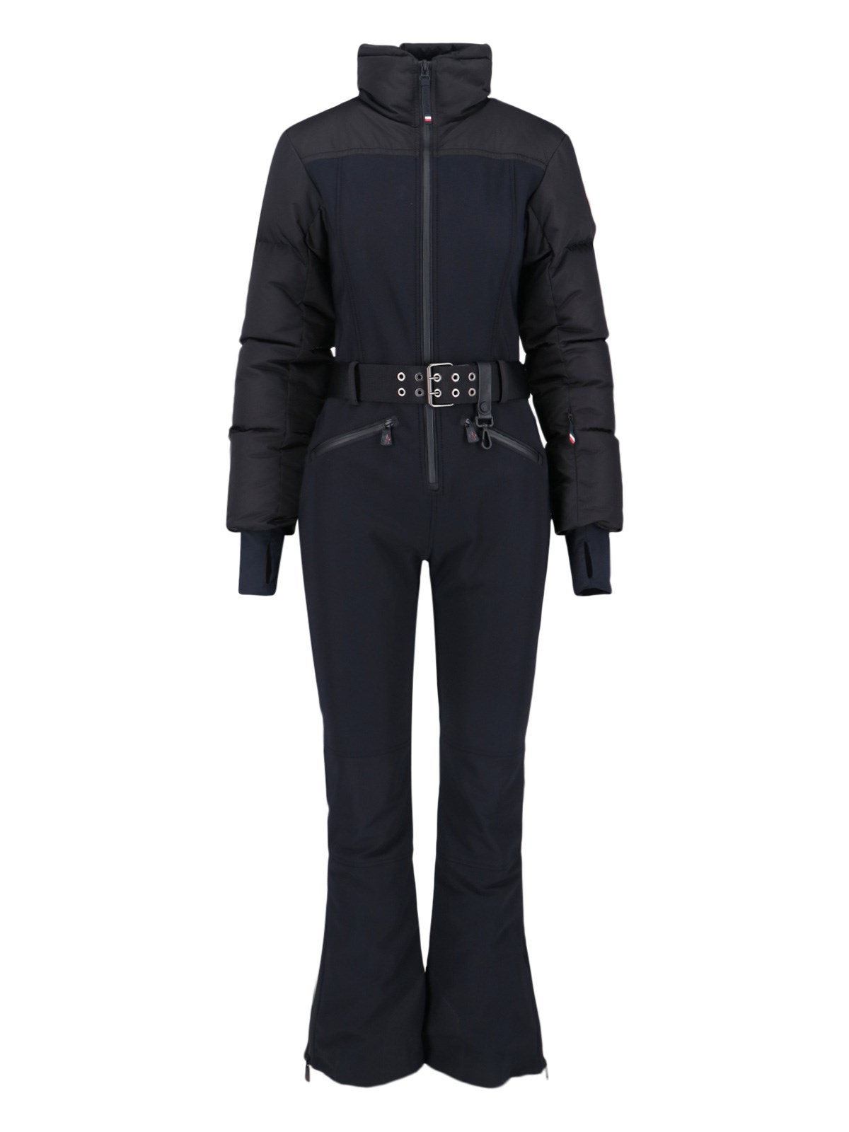 Moncler Ski Suit With Belt In Black