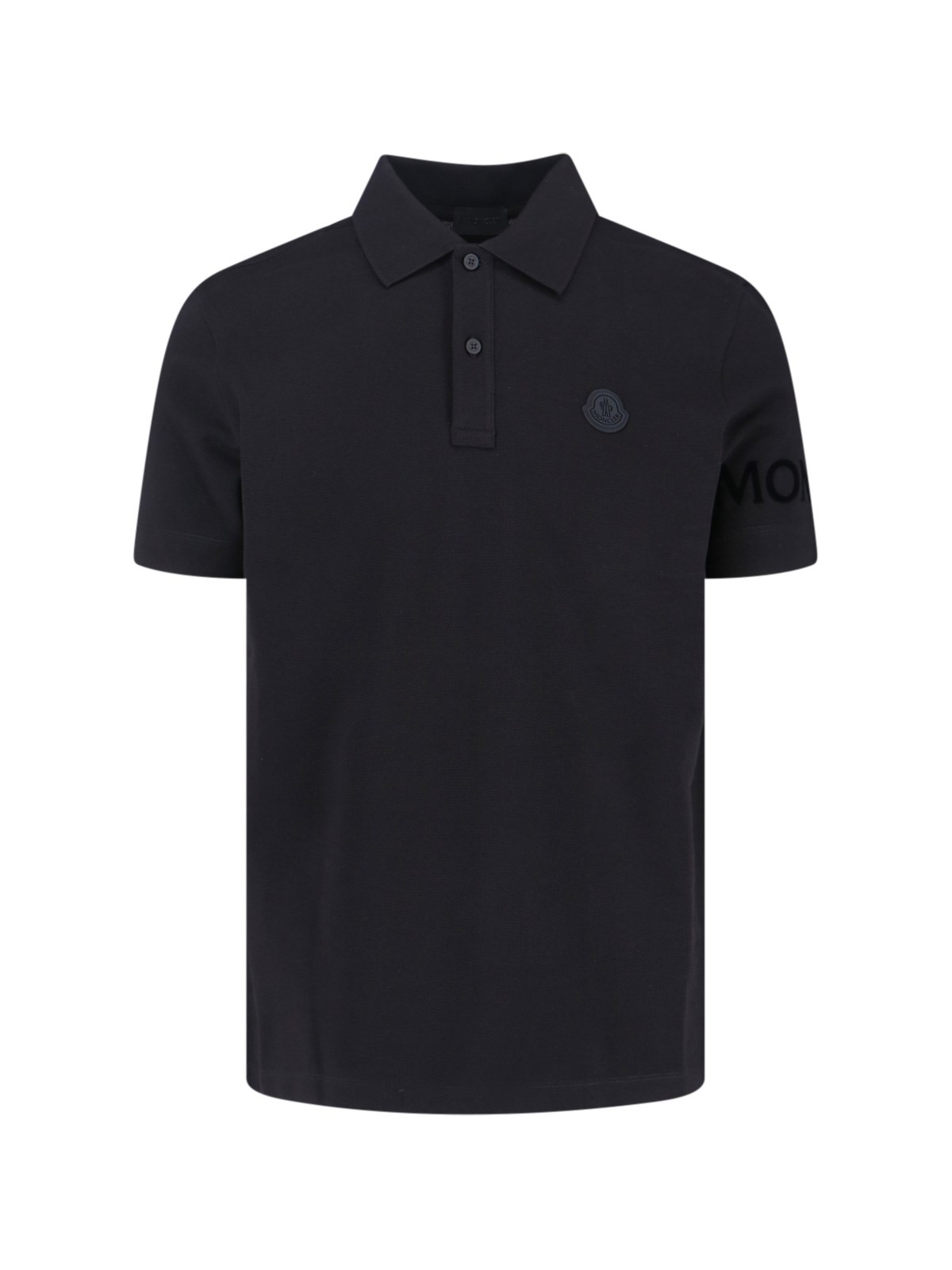 Moncler Logo Polo Shirt In Black