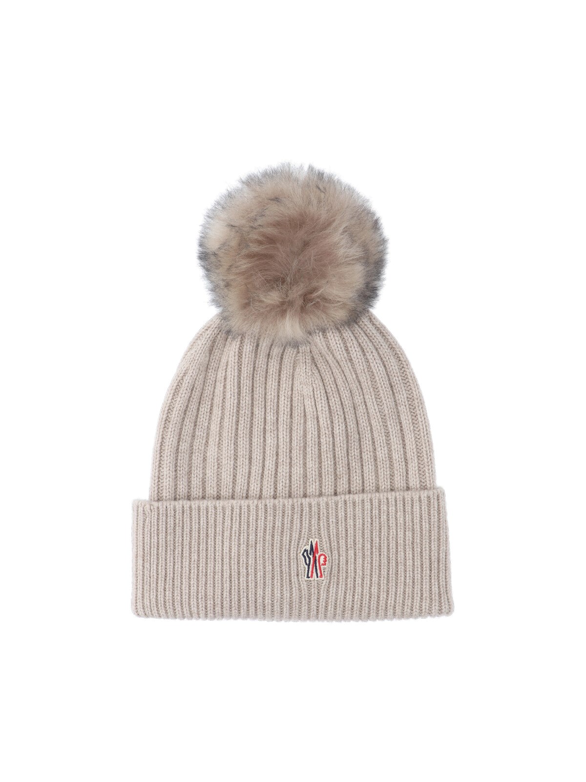 Moncler Cashmere Logo Beanie In Gray