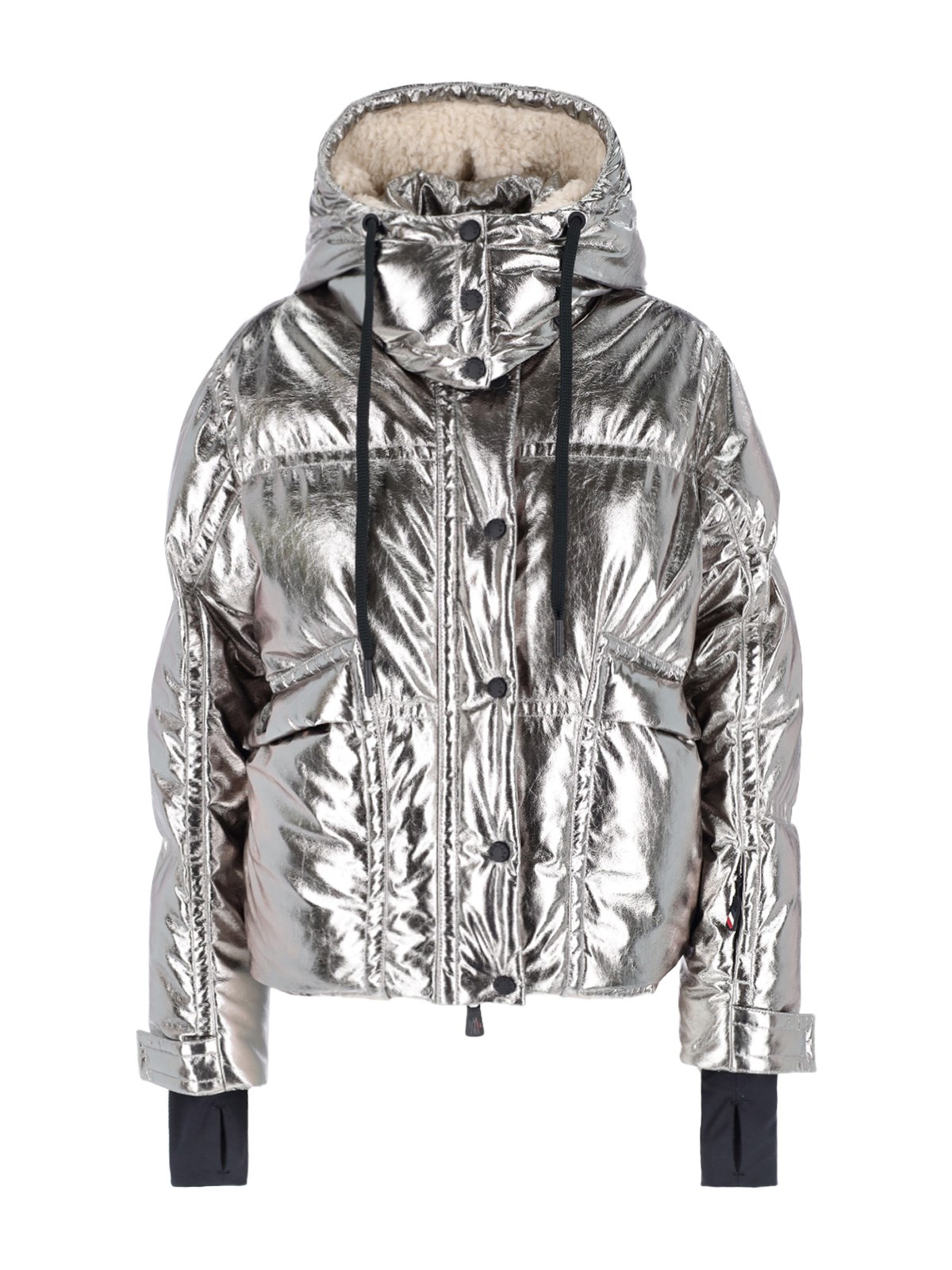 Moncler Padded Down Jacket "calaque" In Silver