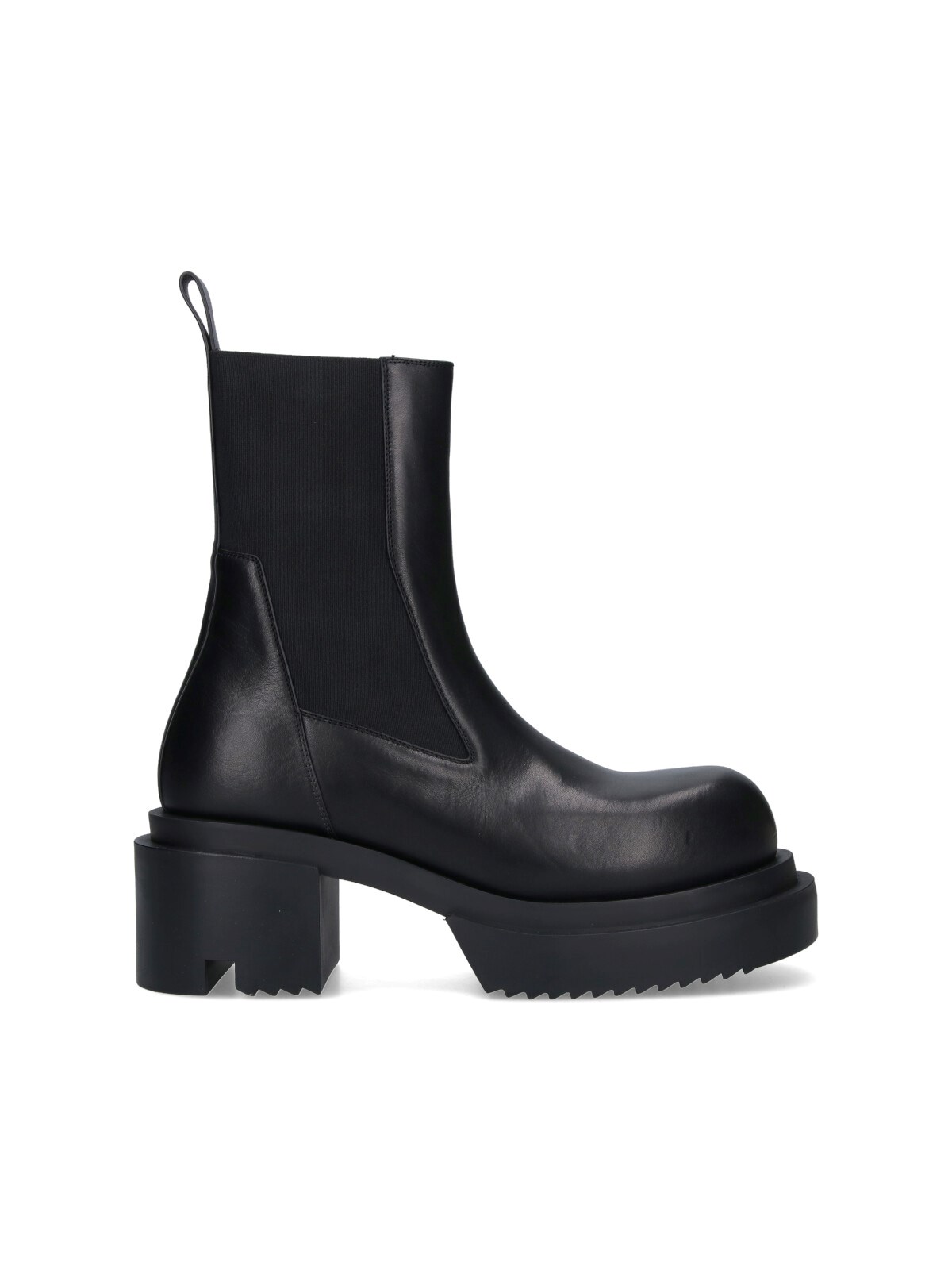 Rick Owens Chunky Sole Ankle Boots With Elastic Panels In Black