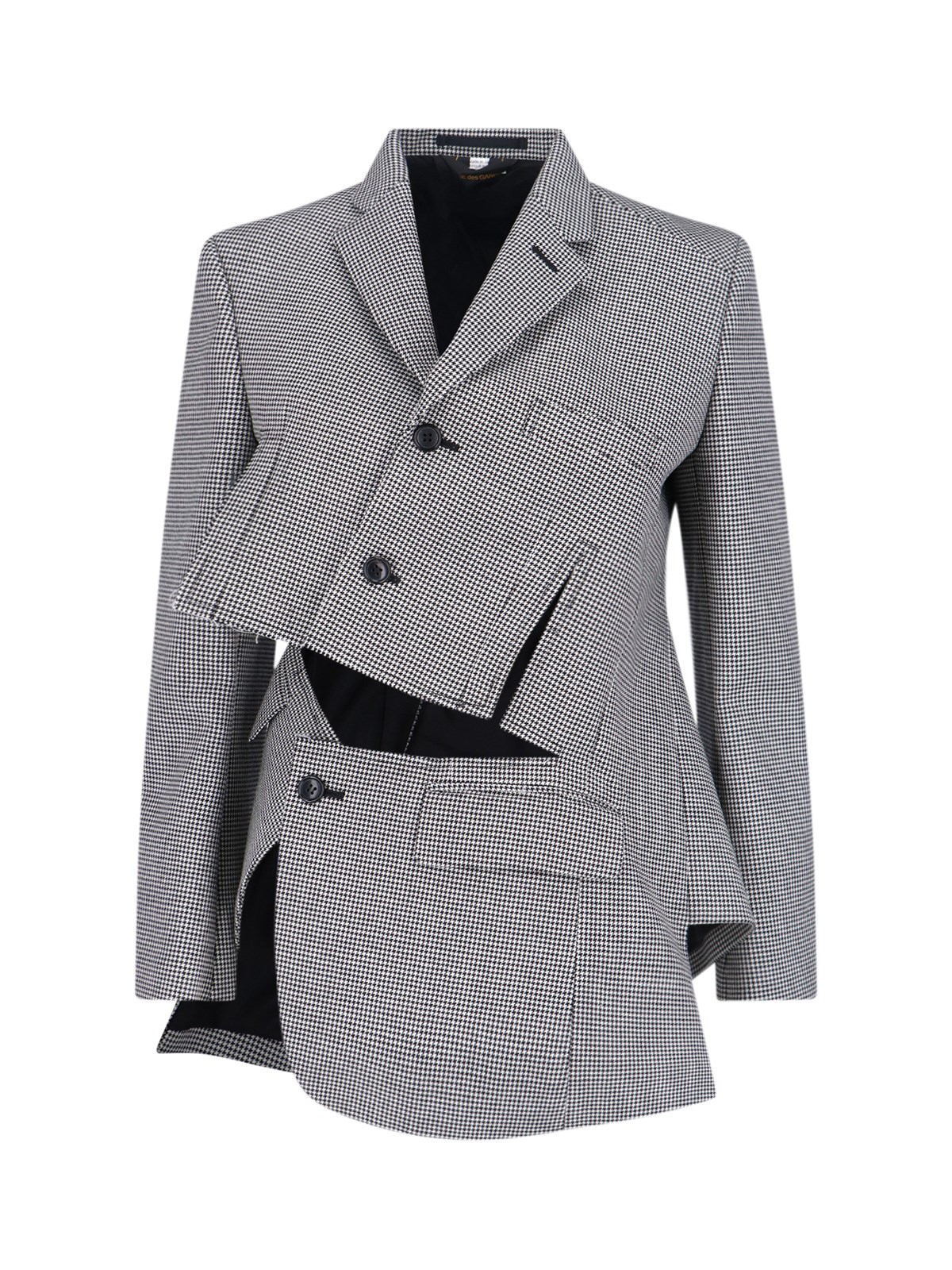 Comme Des Garçons Asymmetric Blazer With Notched Lapel Design In Gray