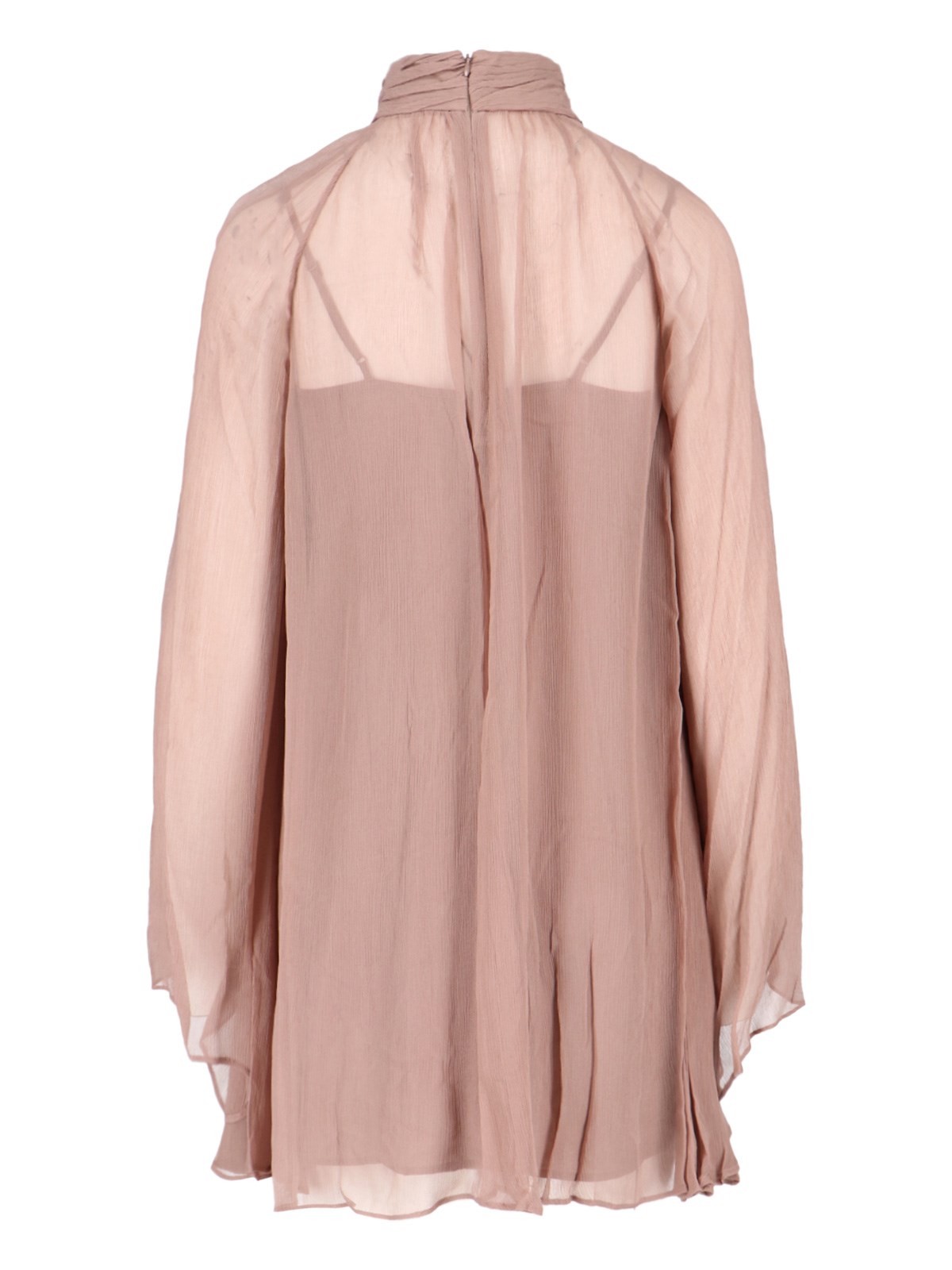 staud esther chiffon dress Esther chiffon minidress in beige - Staud