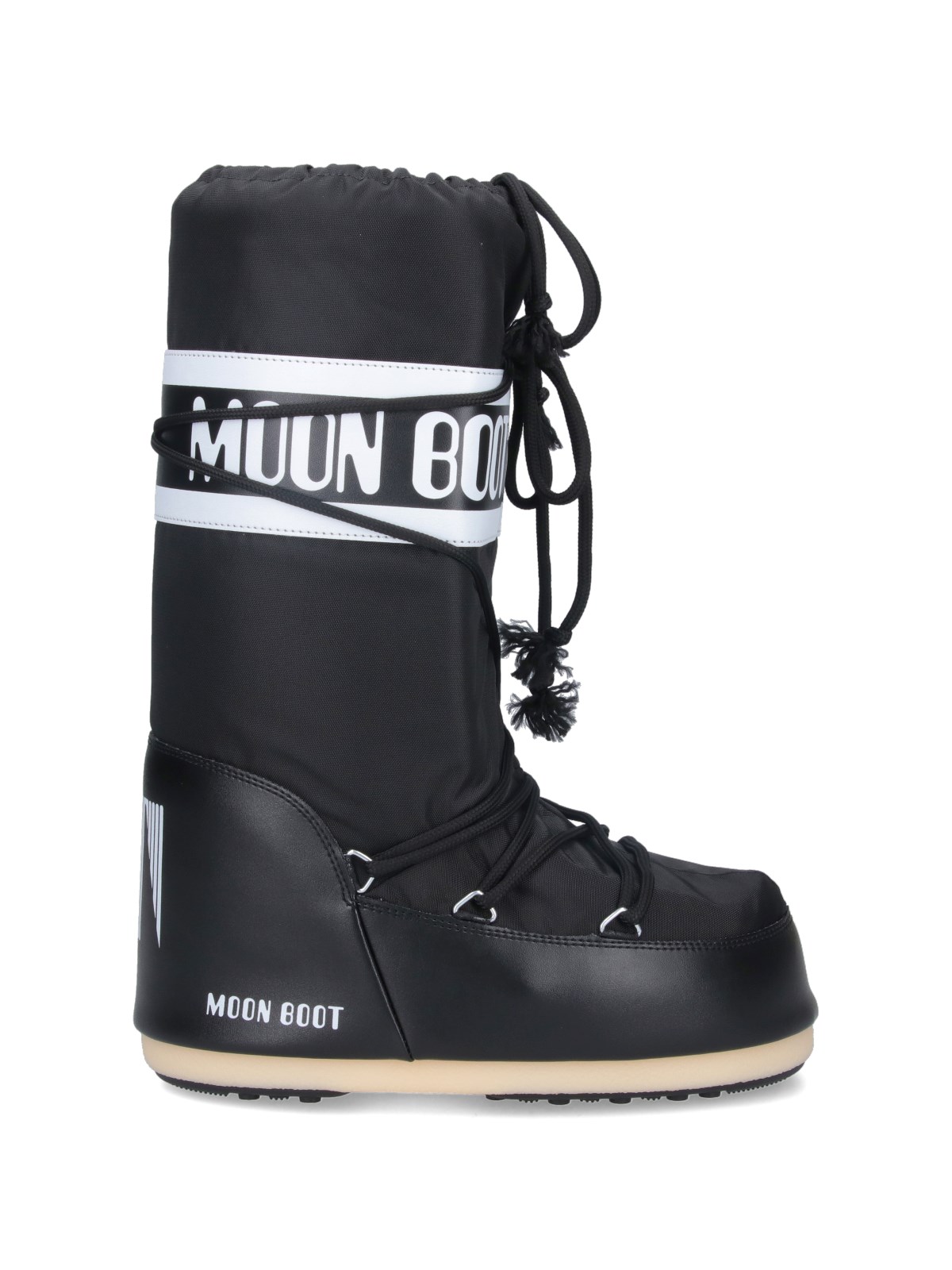 Moon Boot Icon Shell And Faux Leather Snow Boots In Black