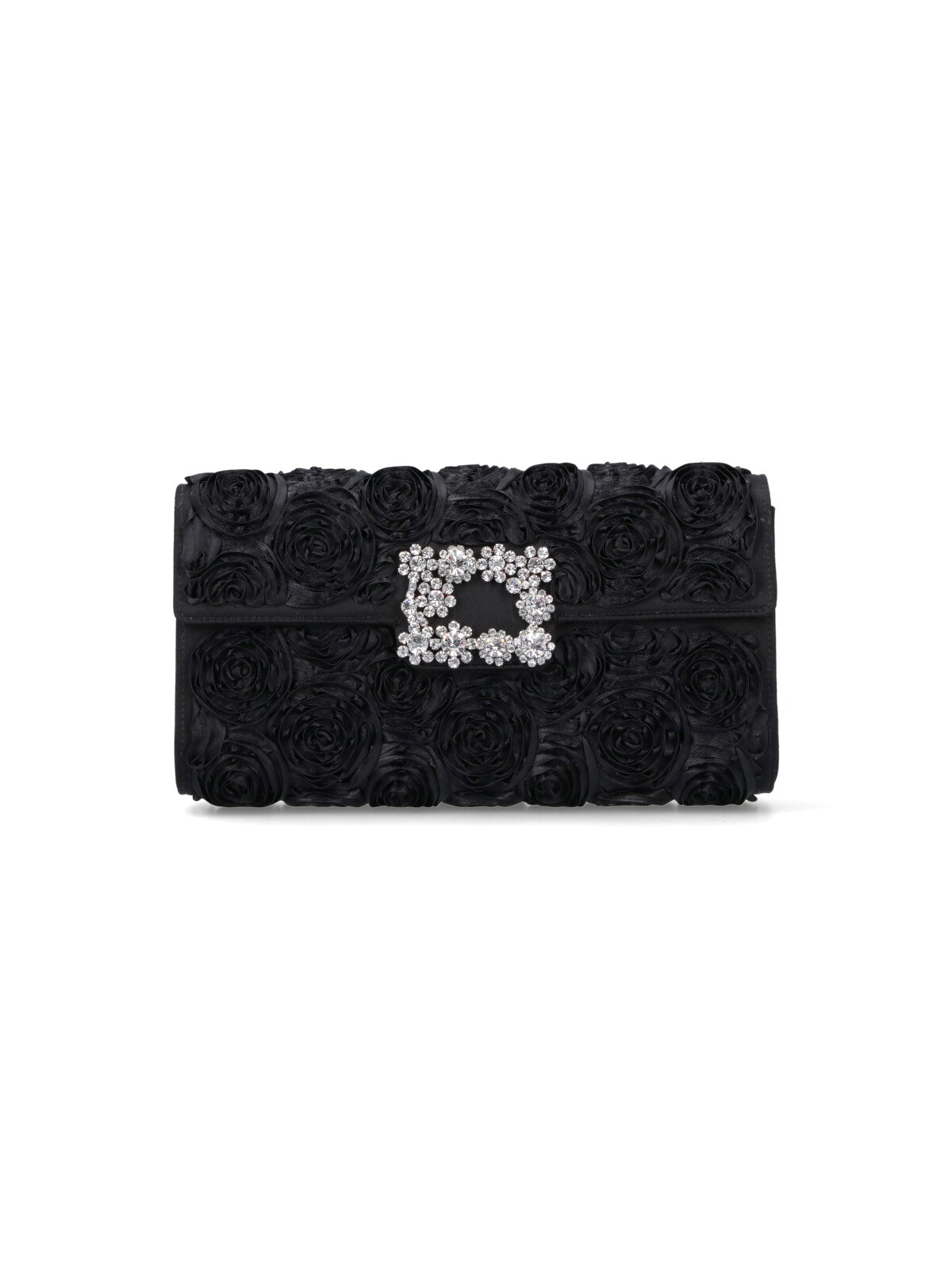 Roger Vivier Pouch With Floral Details In Black