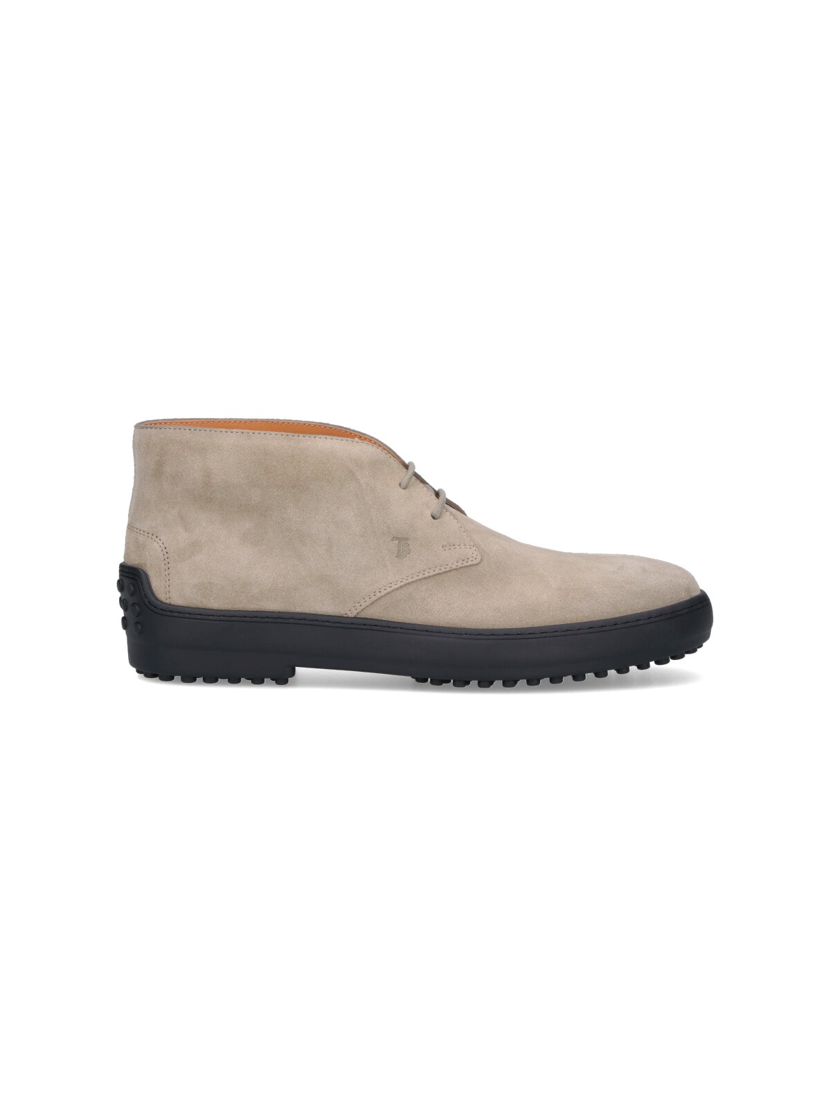 Tod's Suede Ankle Boots With Textured Rubber Sole In Brown