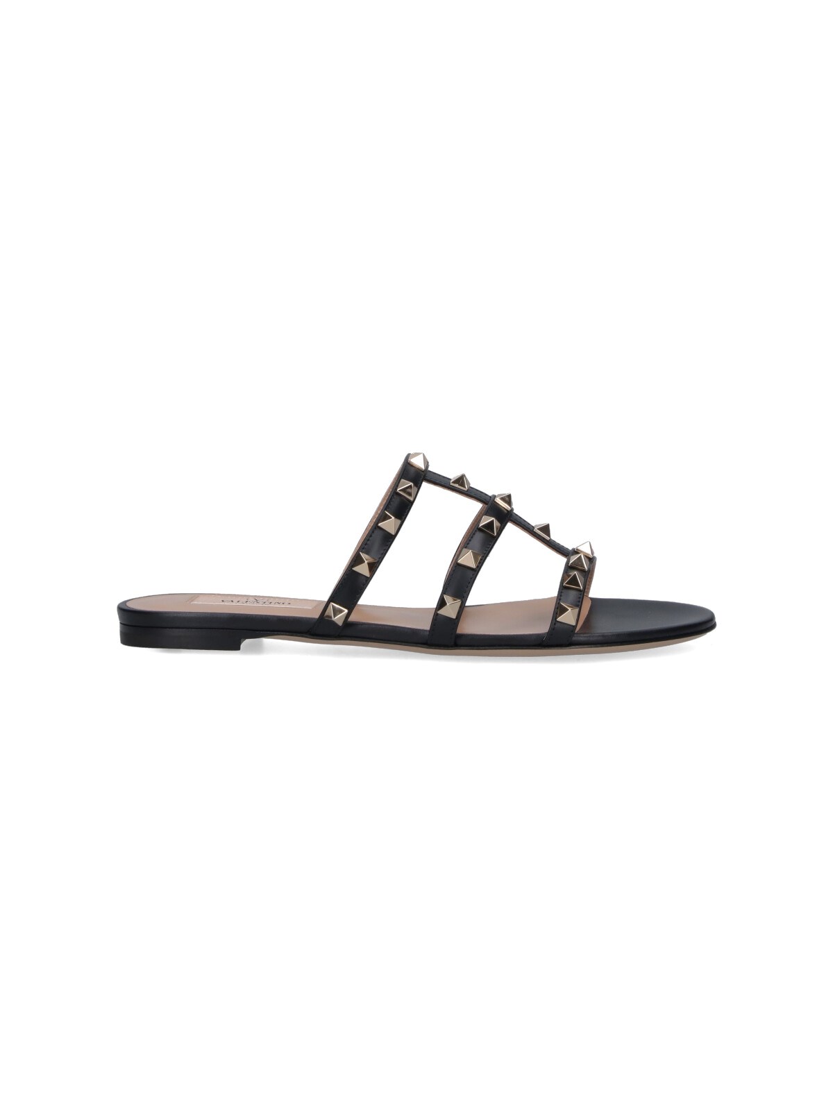 Valentino Strappy Sandals With Flat Sole Design In Black