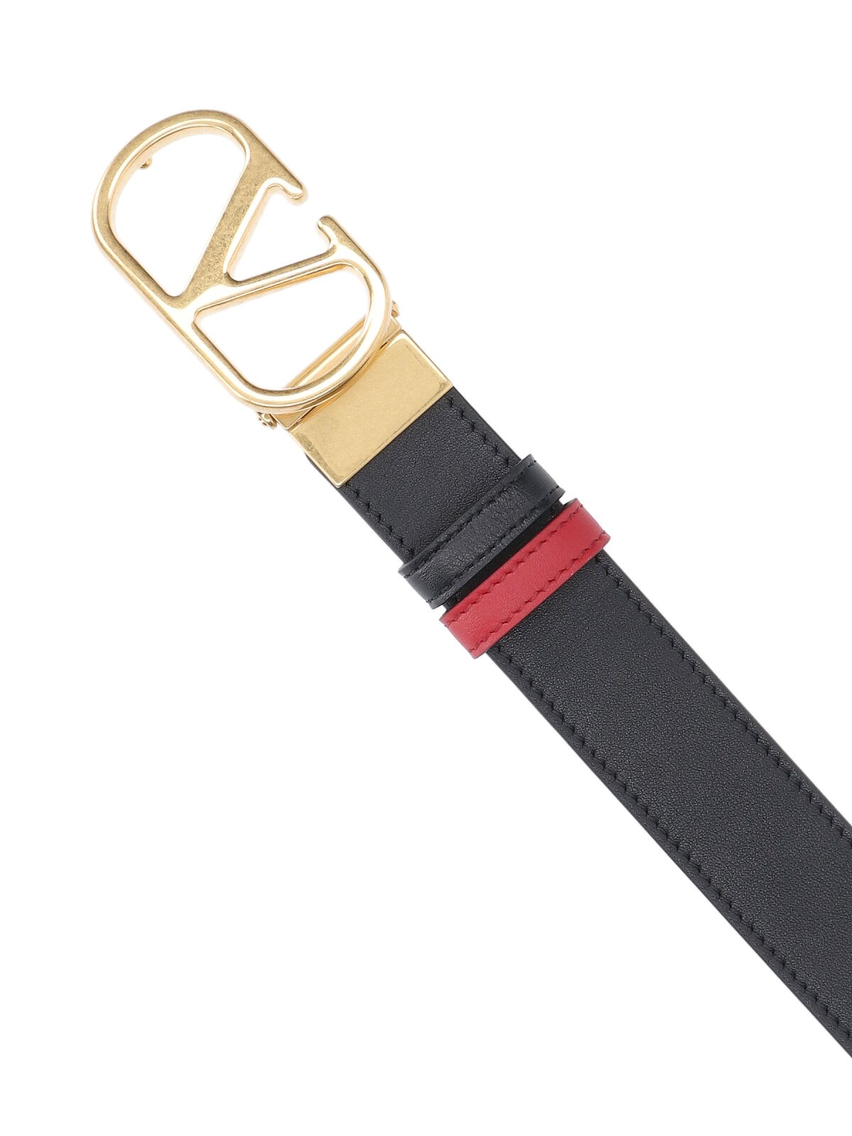 Valentino Reversible Red/Black Belt with Gold Buckle size 85cm Valentino Black and Red Reversible Belt with Gold Buckle 80/85 main image 3