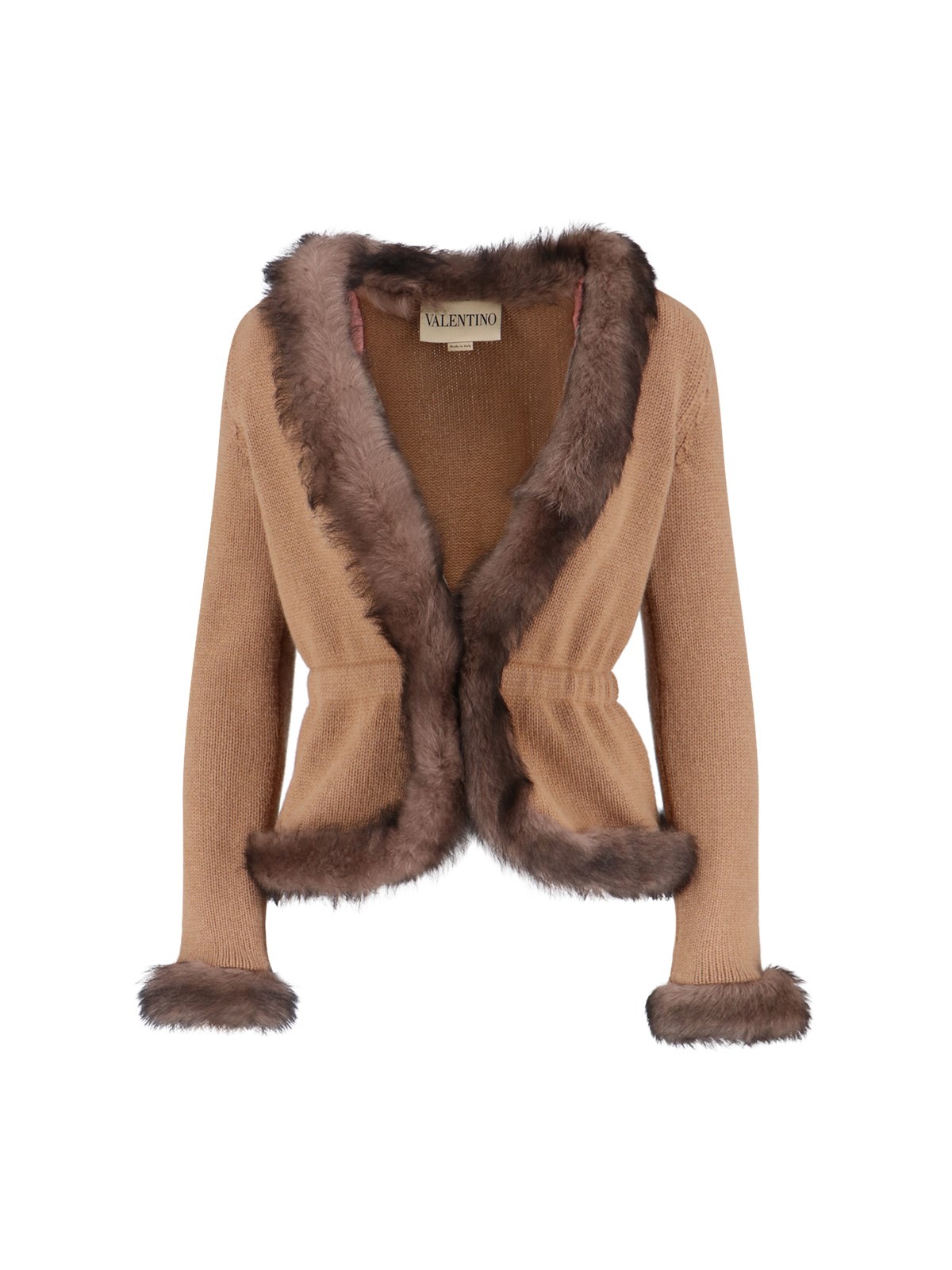 Valentino Cashmere And Shearling Jacket In Brown