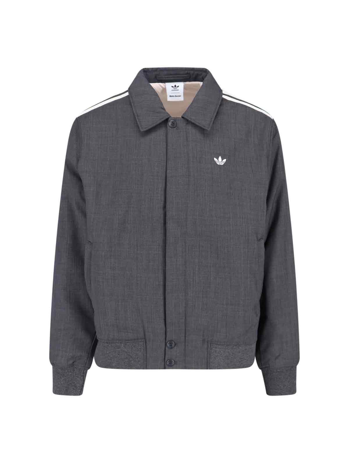 Adidas Originals Wool Blouson Jacket Dark Grey Heather In Gray