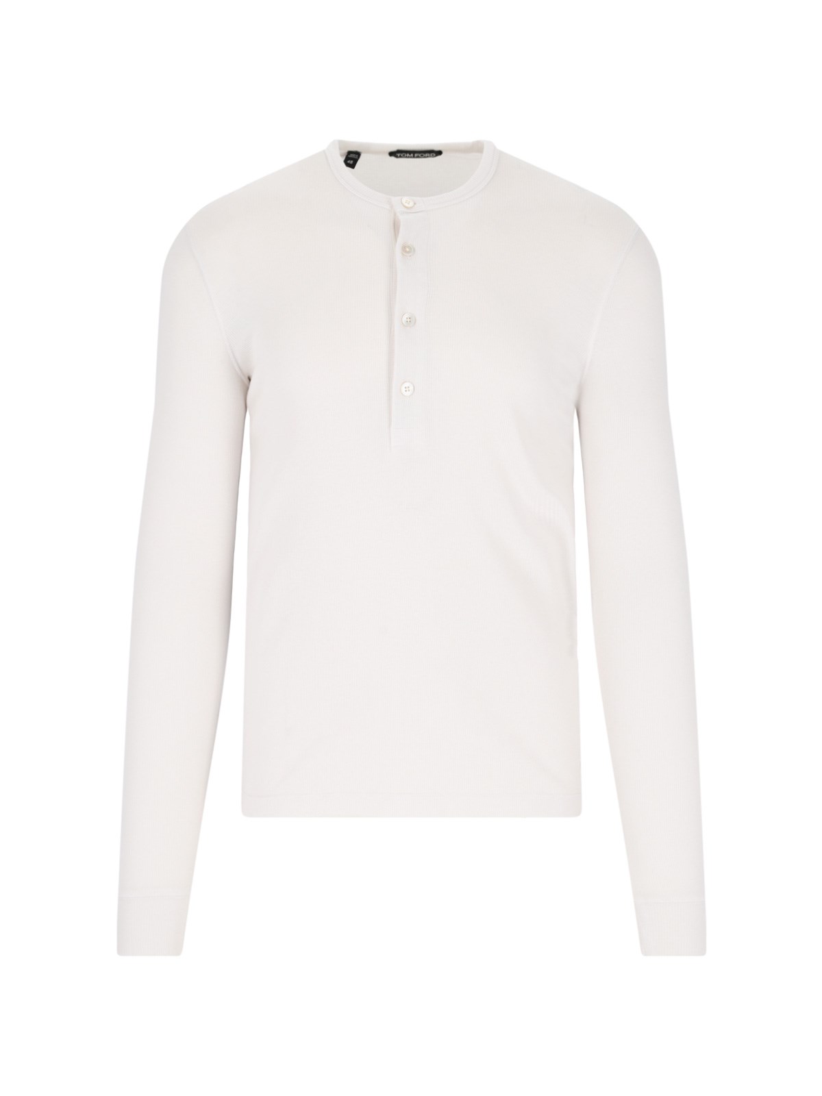 Tom Ford Ribbed Texture Short Sleeves In White