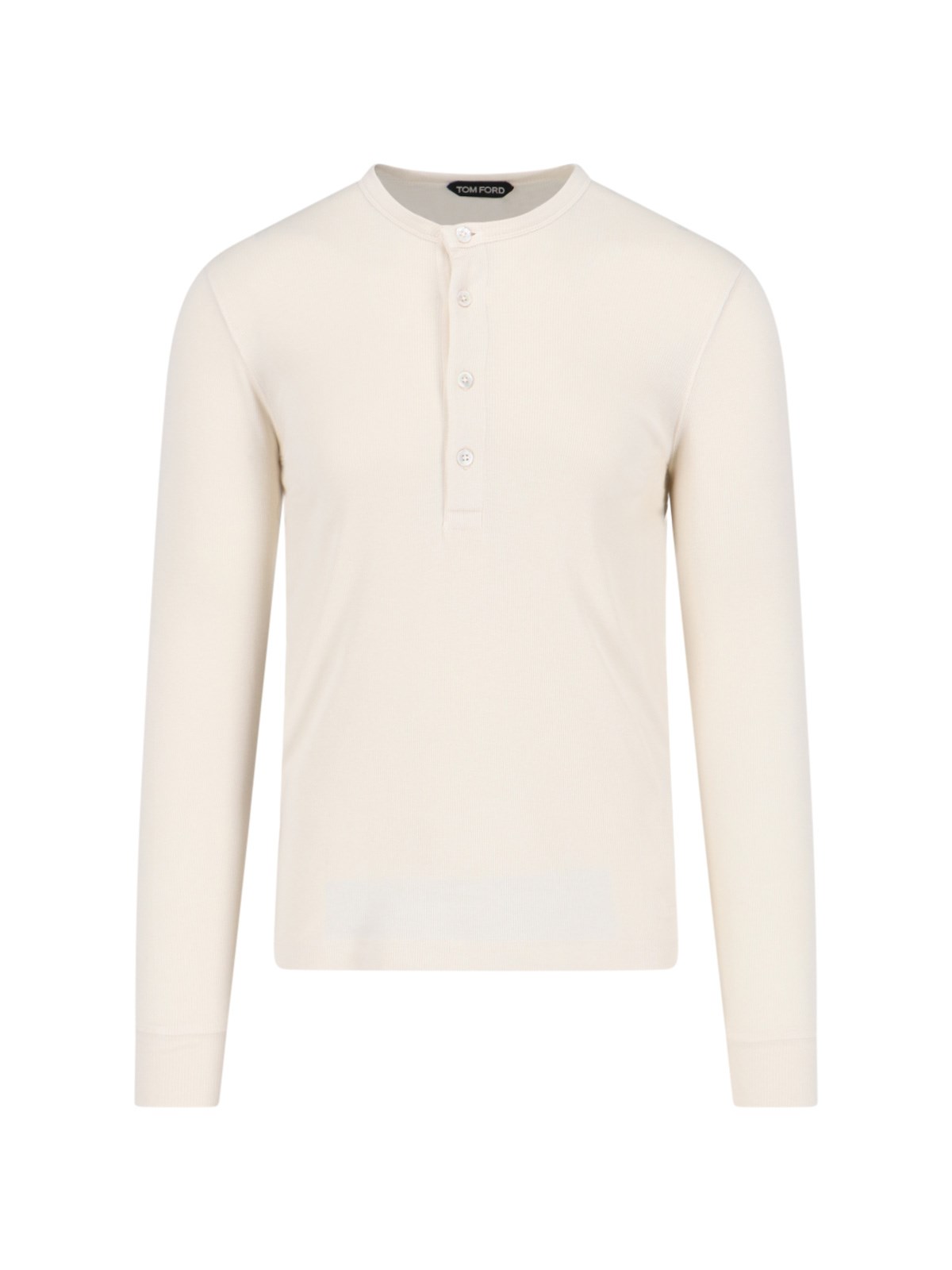 Tom Ford Basic 'henley' Sweater In White