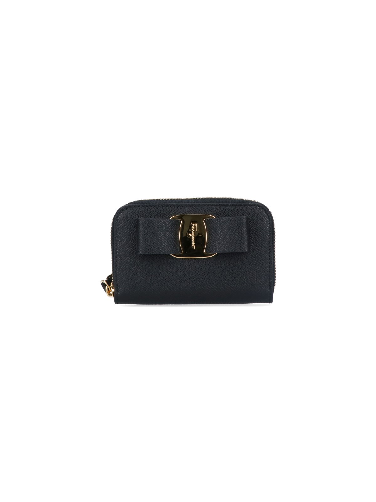 Ferragamo 'fiocco Vara' Business Card Holder In Black