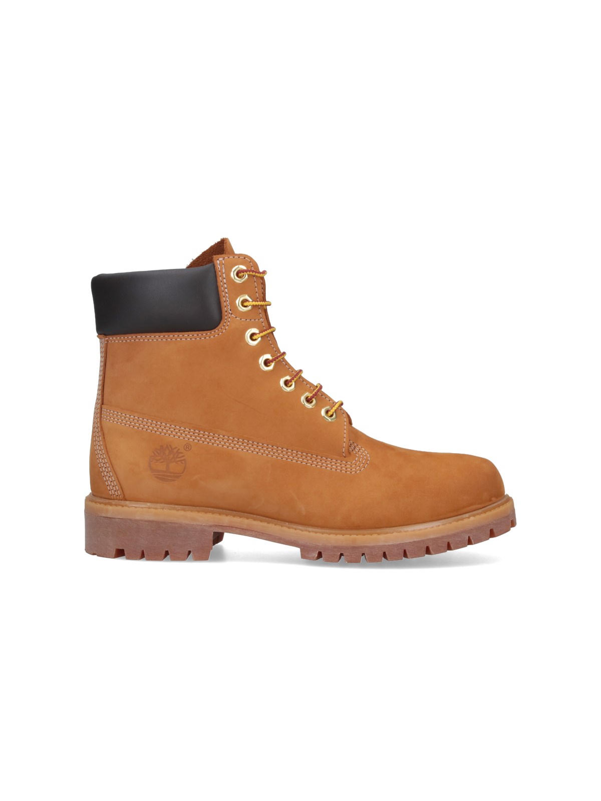 Timberland Rugged Tan Leather Boots With Padded Collar In Sand