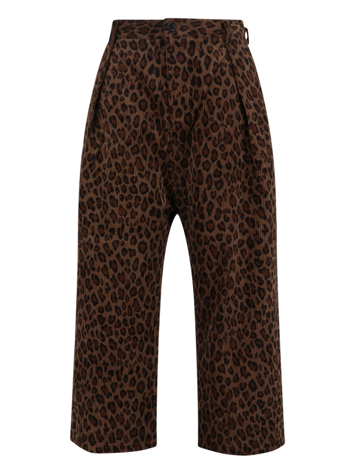Sibel Saral Cropped Trousers With Bold Leopard Print In Brown