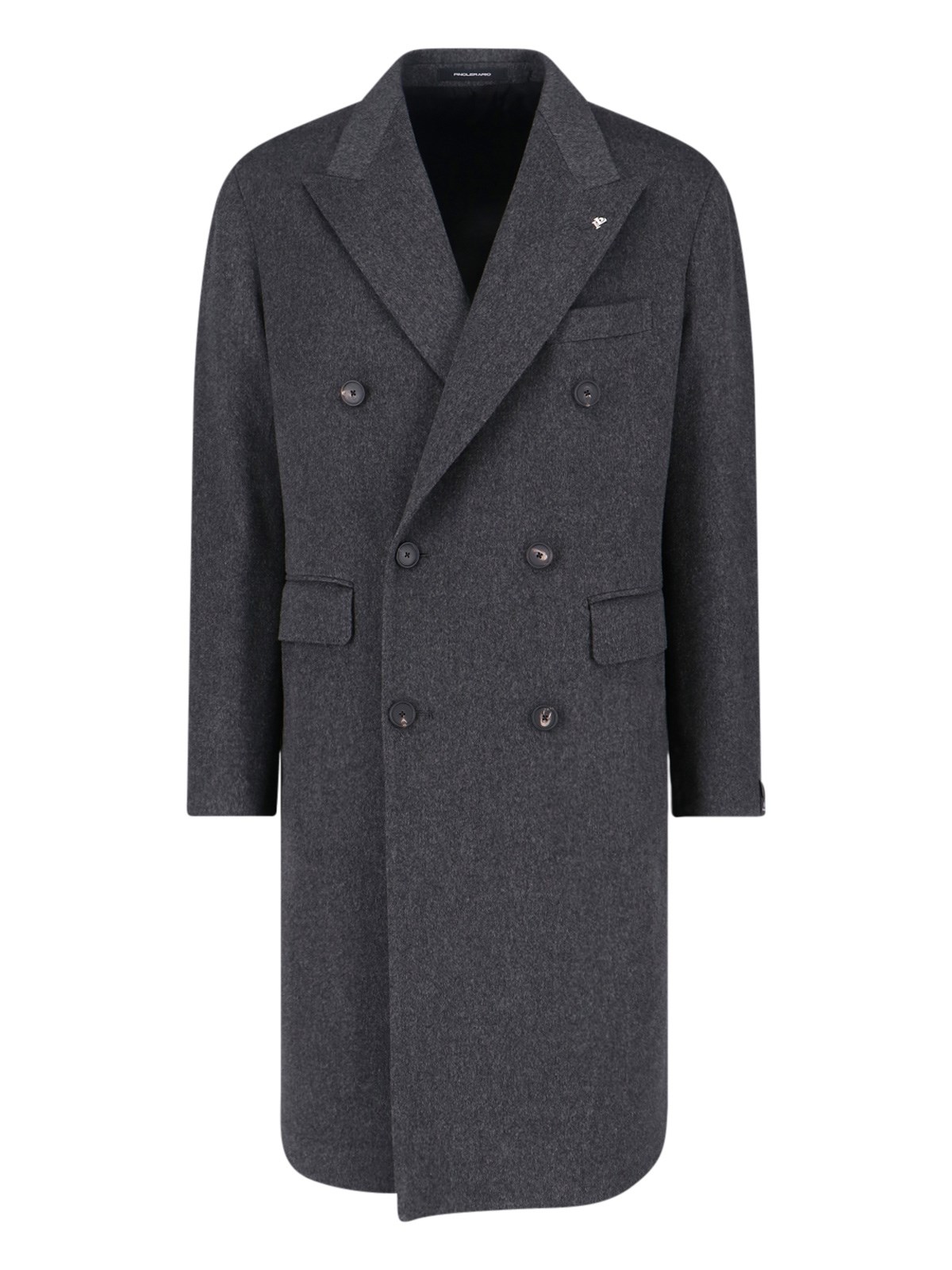 Tagliatore Cappotto D Petto Rever A Lancia Lana Spinata In Gray