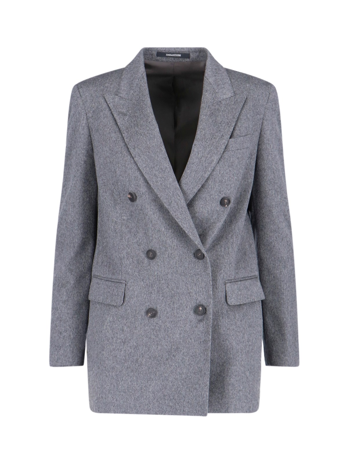 Tagliatore Cashmere Double Breasted Blazer In Gray