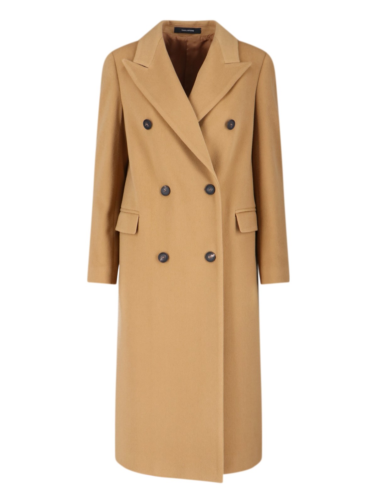 Tagliatore Tailored Brown Coat With Structured Design And Clean Lines In Brown