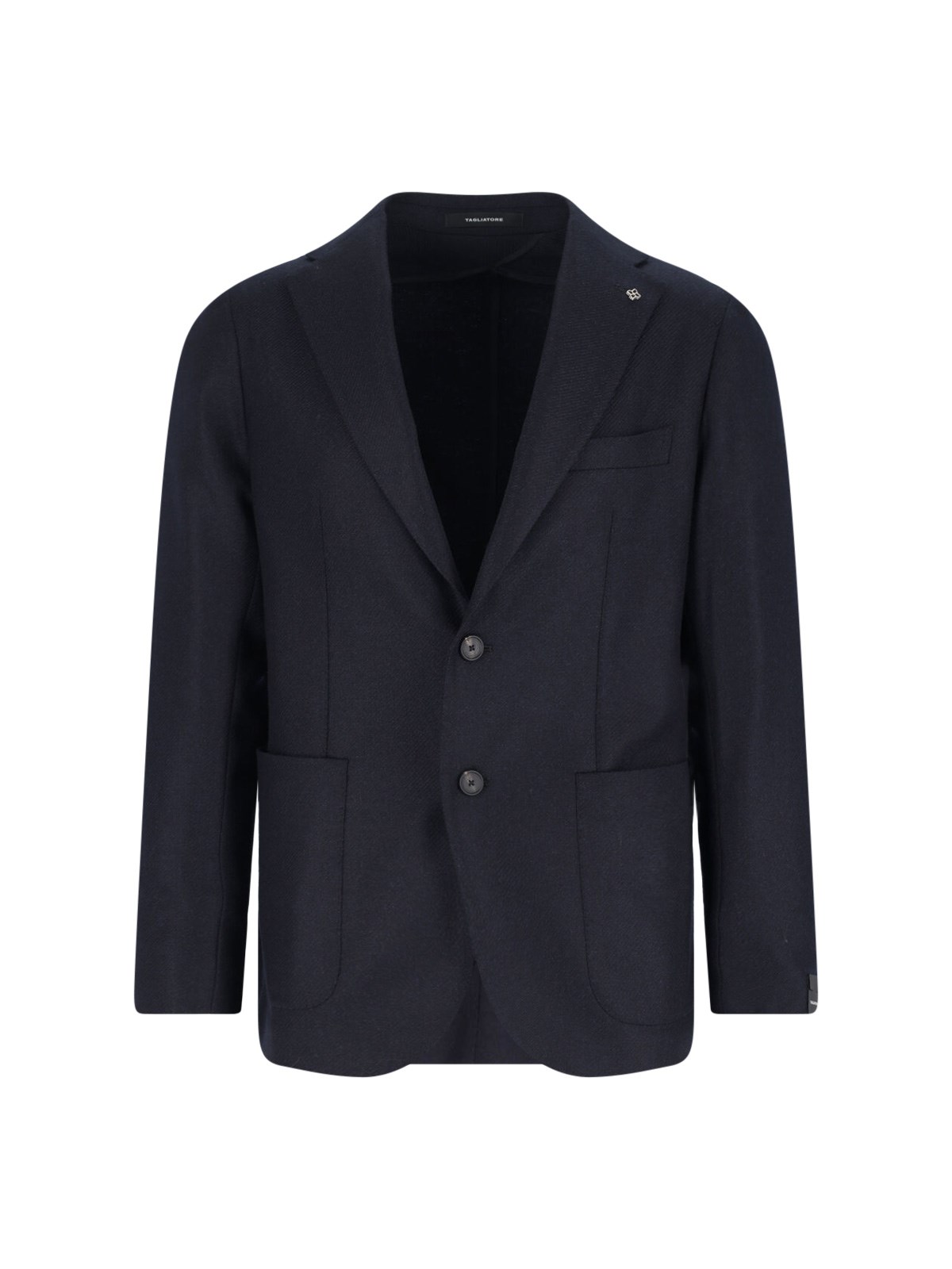 Tagliatore Patch Pocket Notch Lapel Single-breasted Blazer In Blue