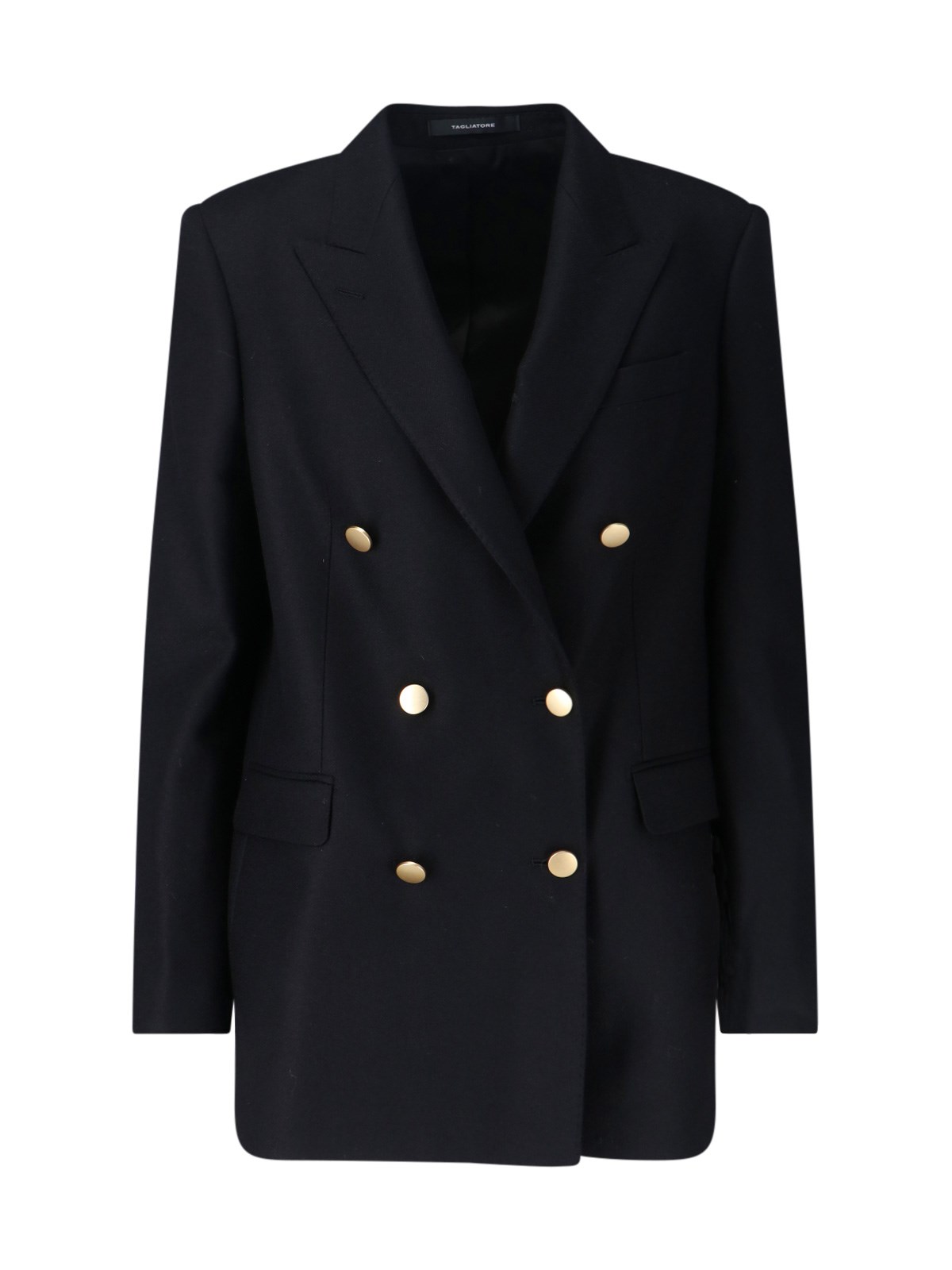 Tagliatore Double-breasted Blazer Gold-tone Buttons In Blue