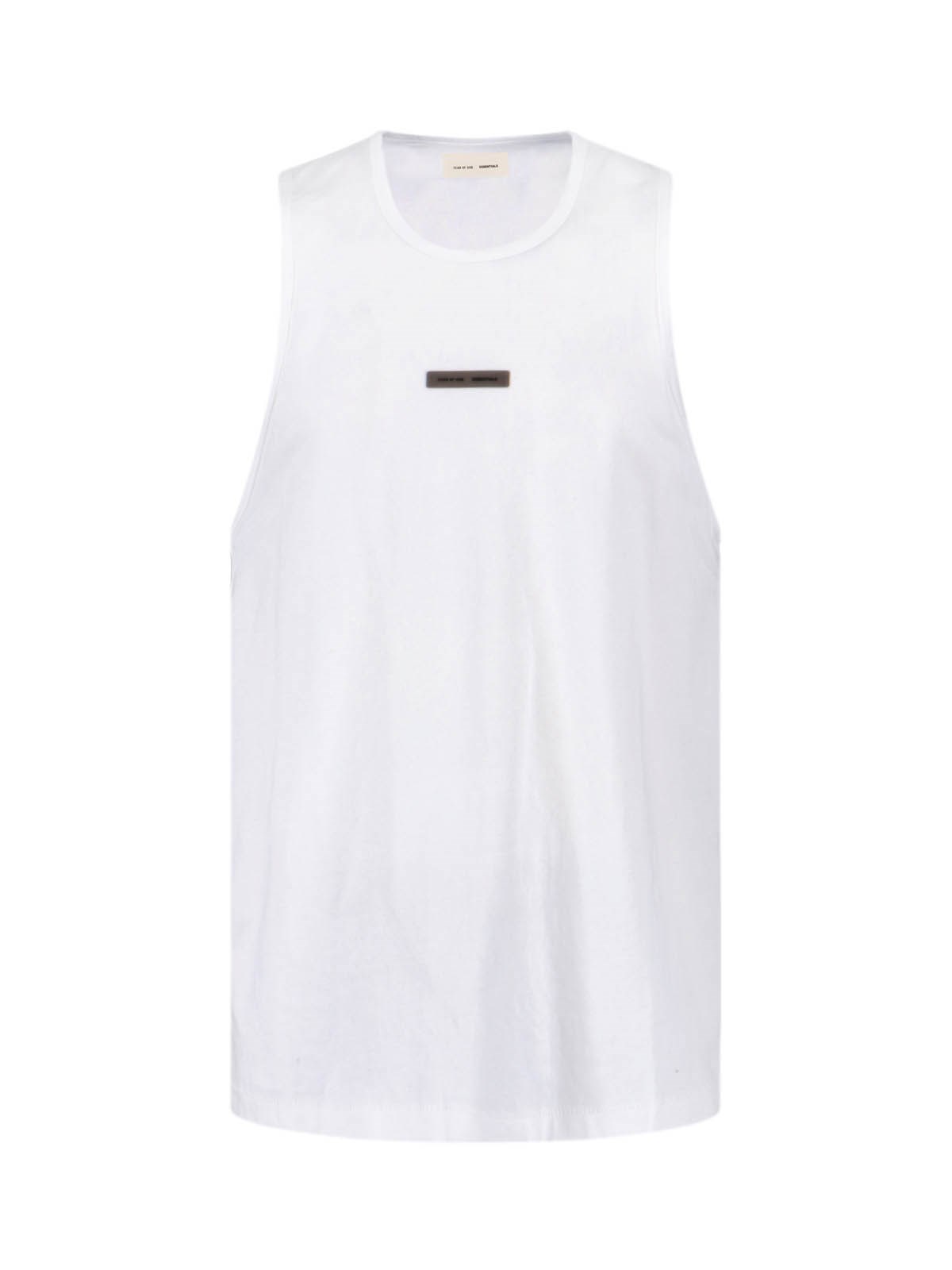 Essentials Stretch Cotton Tank Top In White