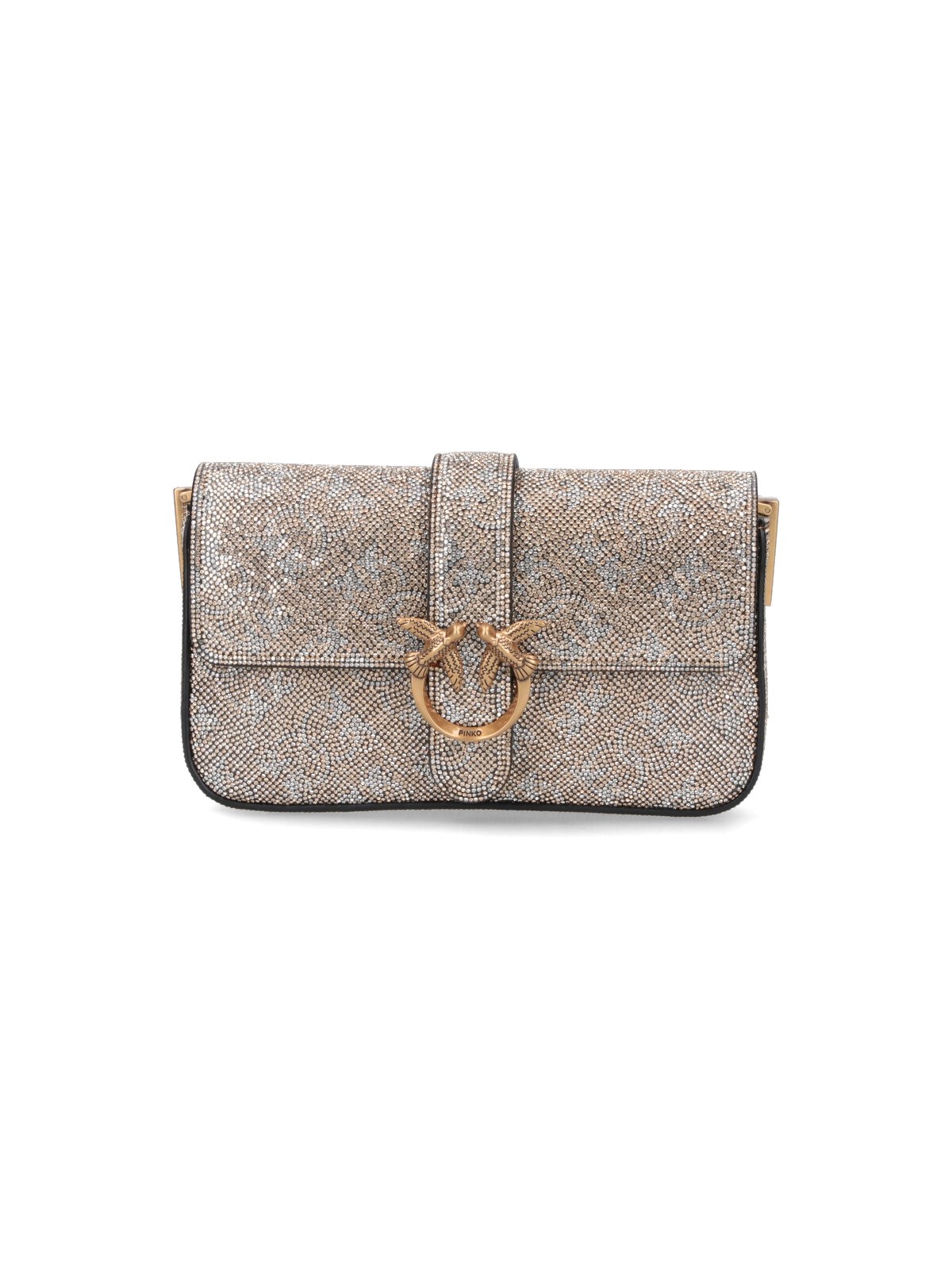 Pinko Love One Slouchy Baby Mini Bag In Silver