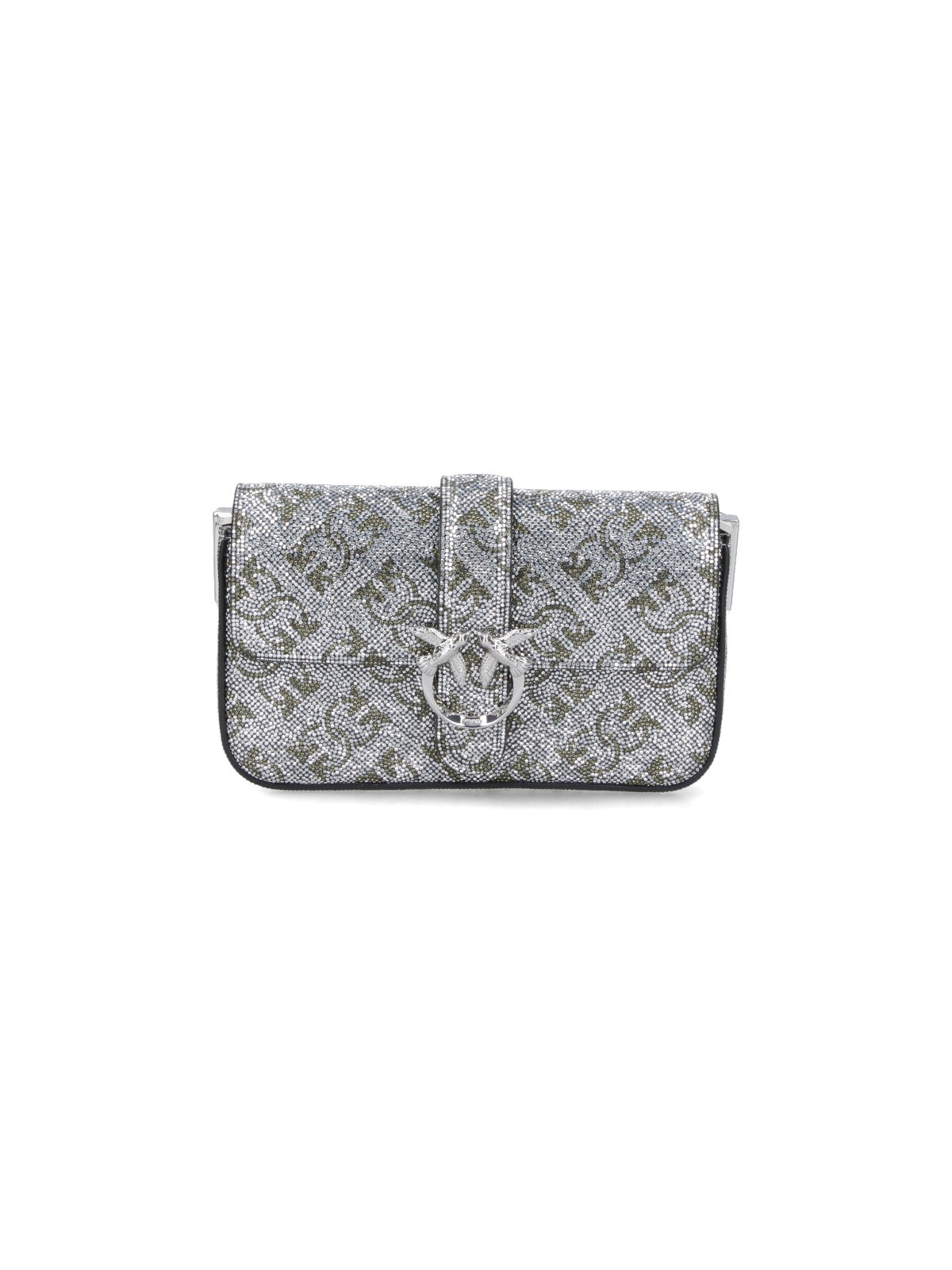 Pinko 'love One Sloucht Baby' Crossbody Bag In Silver