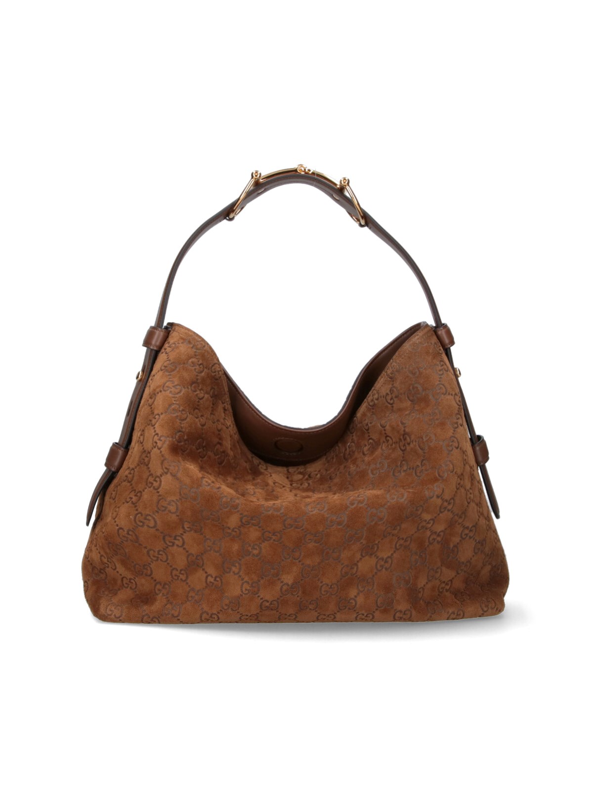 Gucci Medium Gg Suede Beatrix Shoulder Bag In Brown