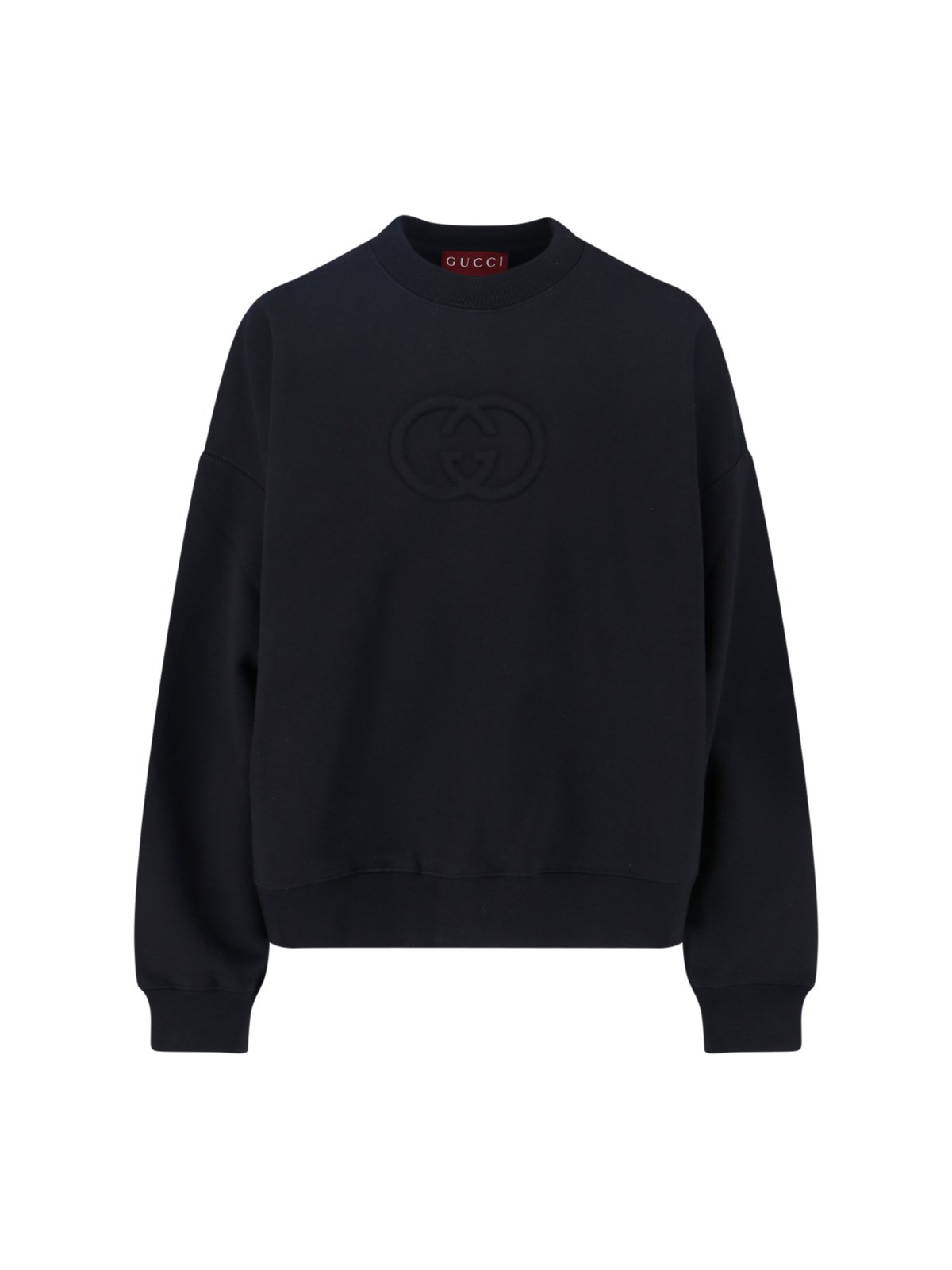 Gucci 'gg' Crew Neck Sweatshirt In Black