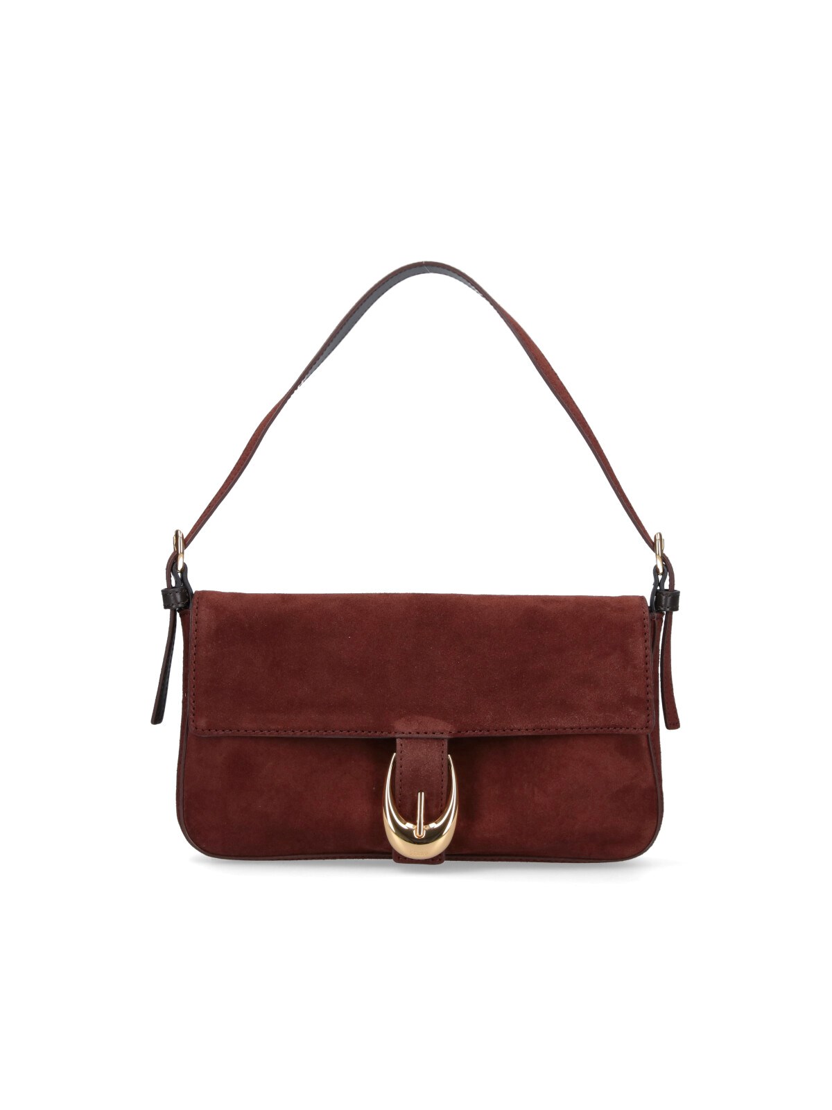 Staud Suede Shoulder Bag Adjustable Strap In Brown