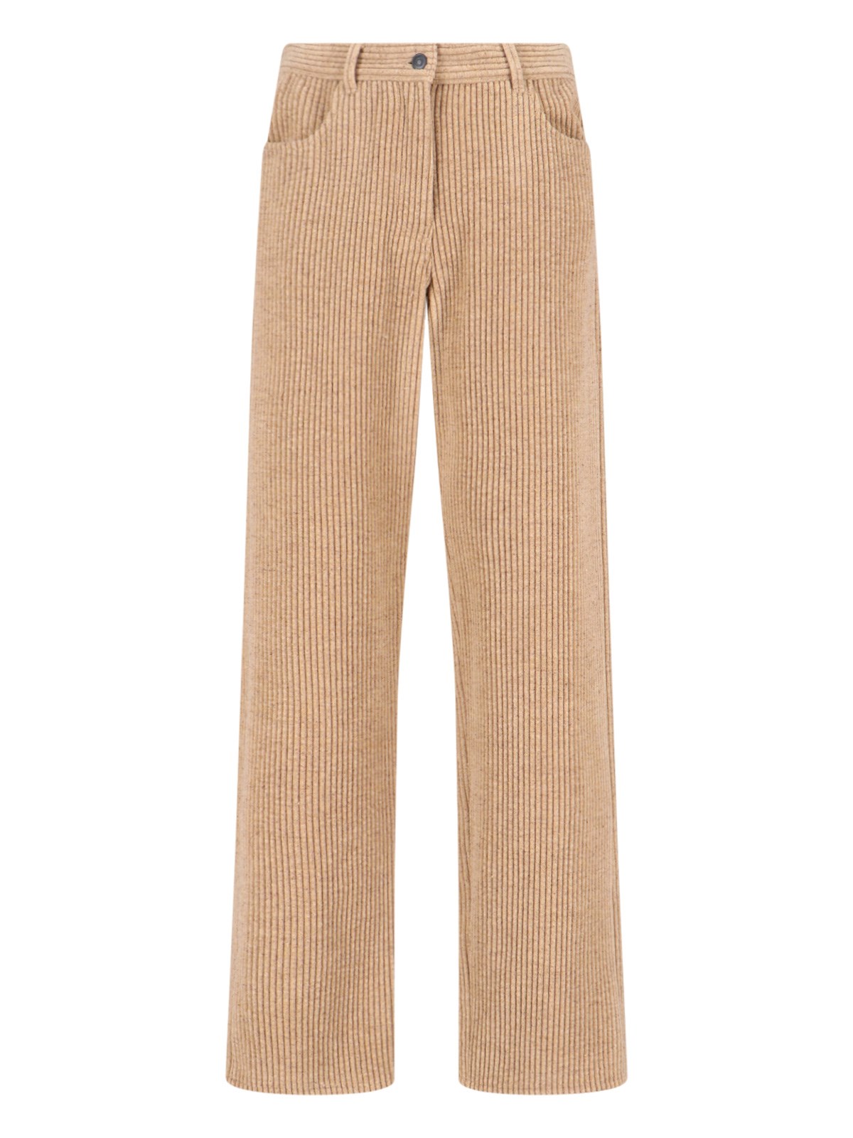 The Row Textured Wool Blend Trousers Featuring Pockets In Brown