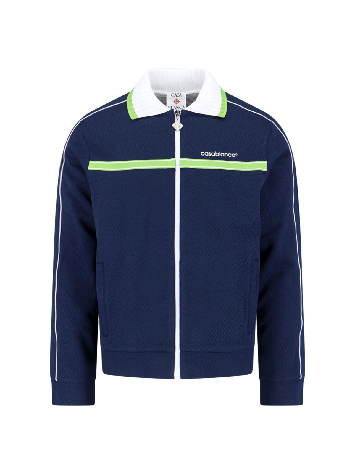 Casablanca Men's Blue 'Pique' Zip Sweatshirt