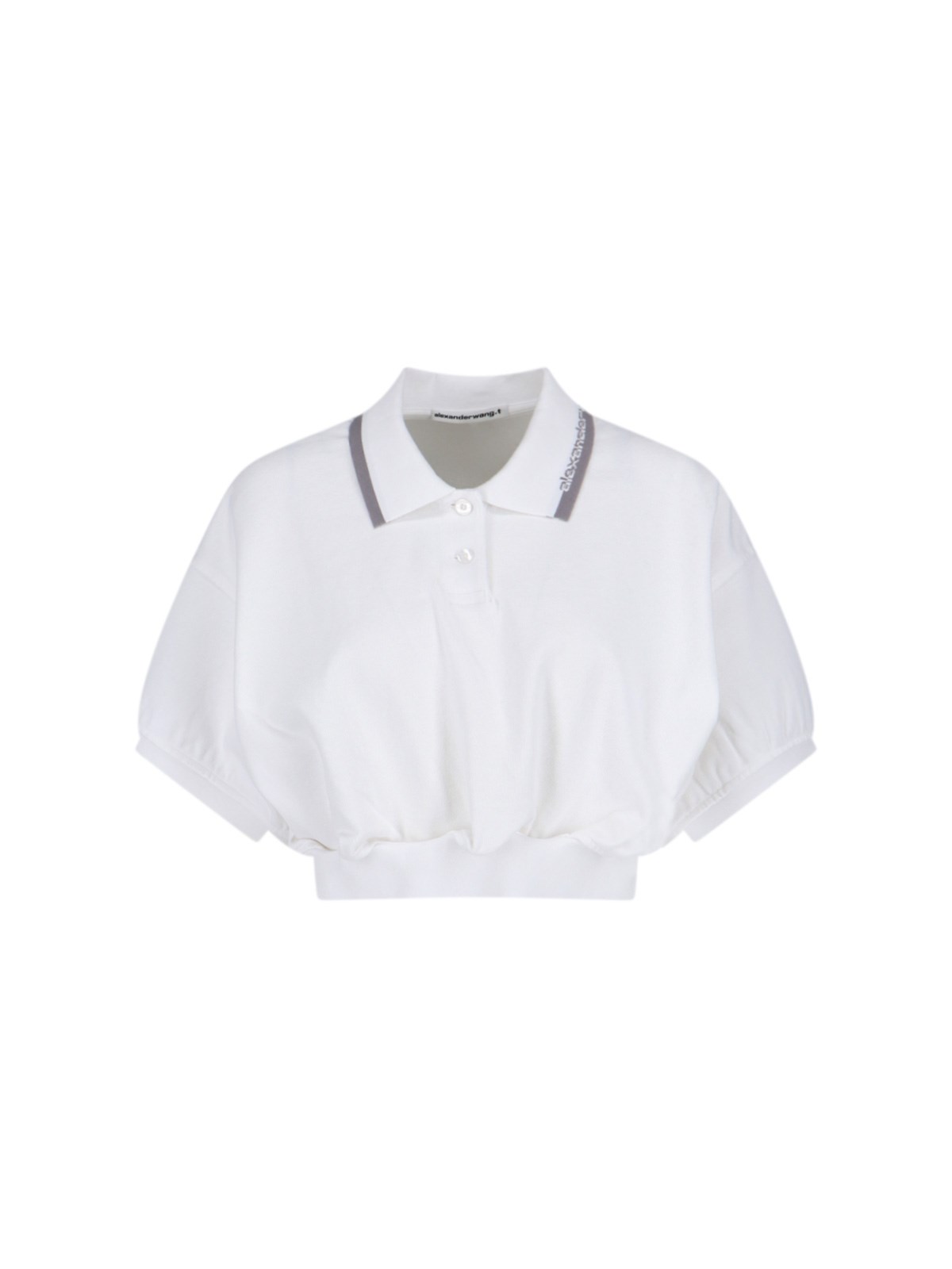 Alexander Wang Women Cropped Cotton Polo Shirt In Animal Print