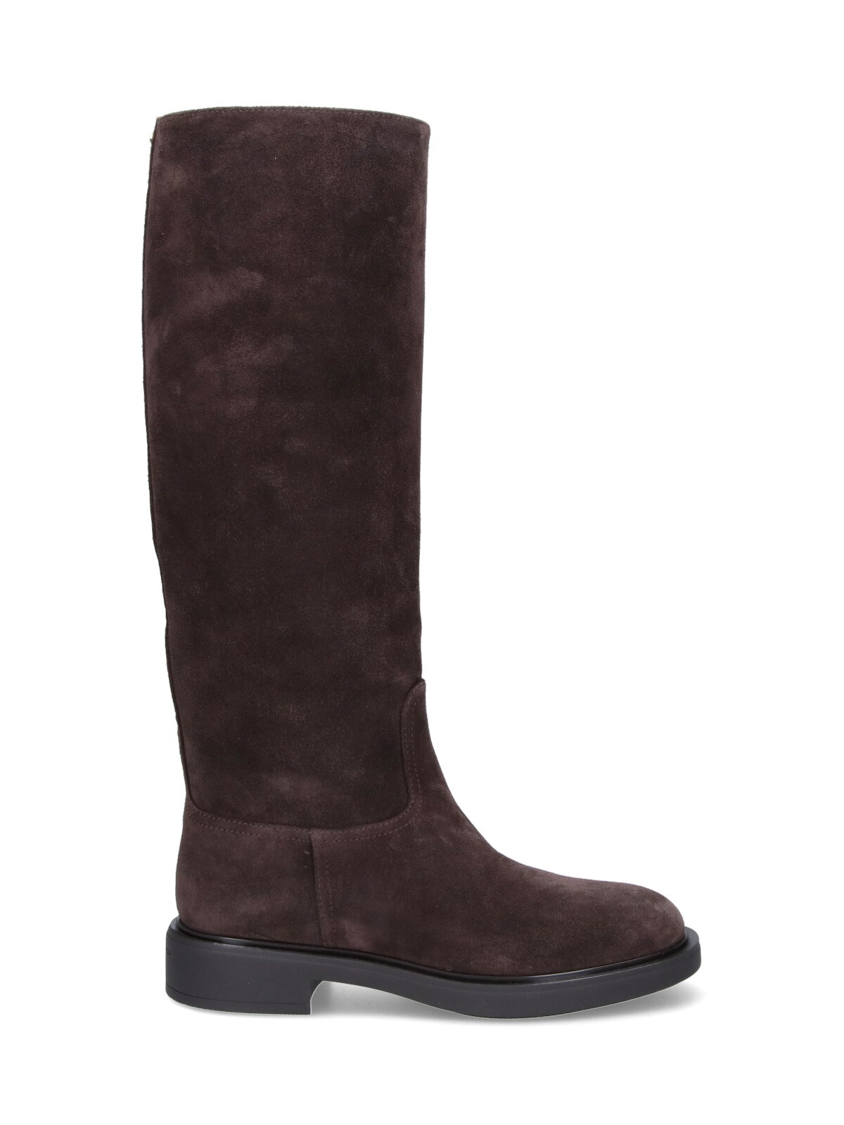Gianvito Rossi Heeled Suede Knee-high Boots With Round Toe In Brown