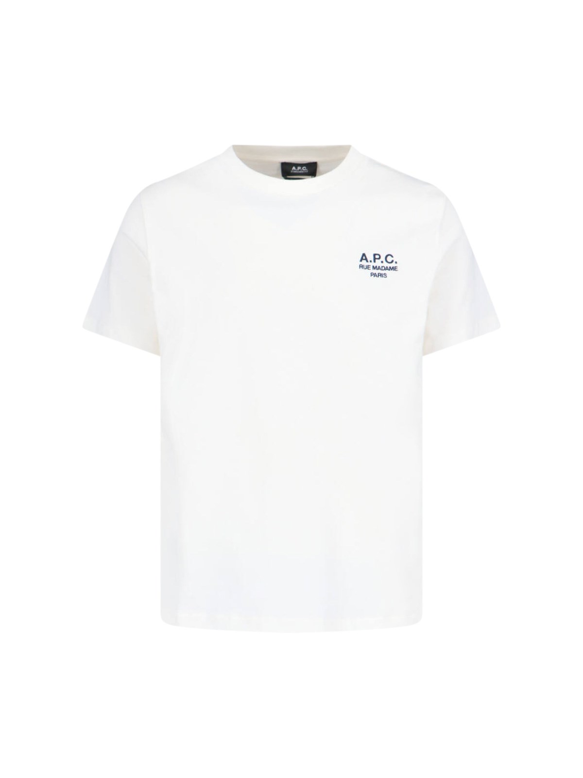 Apc A.p.c. Logo Embroidered Crewneck T-shirt In White
