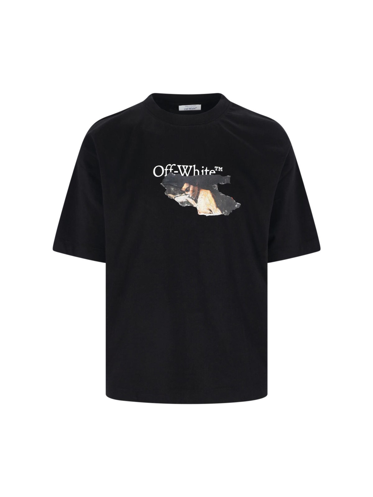 Off-white Paint Arrow Cotton T-shirt In Black