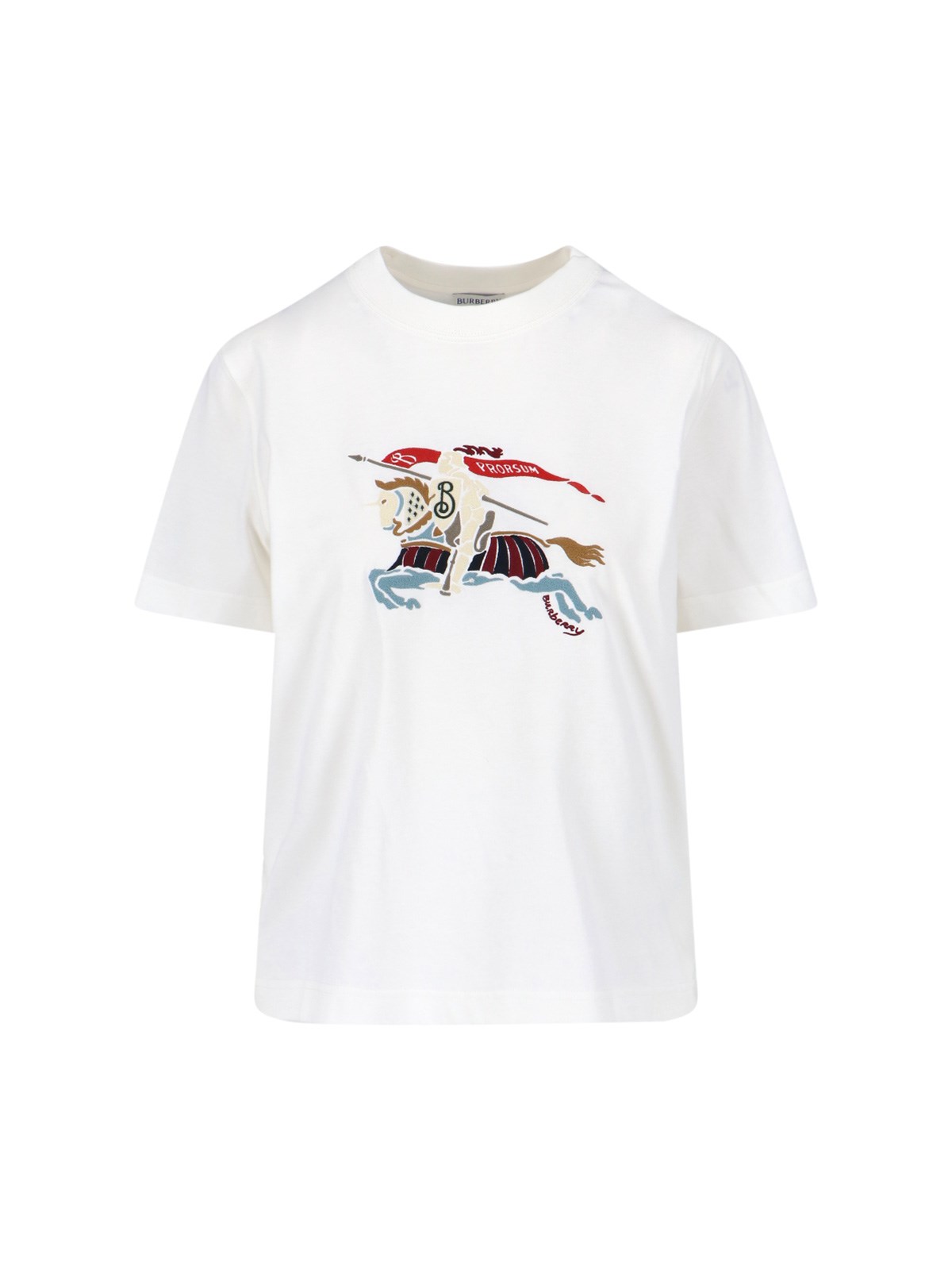 Burberry Graphic Print Crew Neck Short Sleeve Top In White