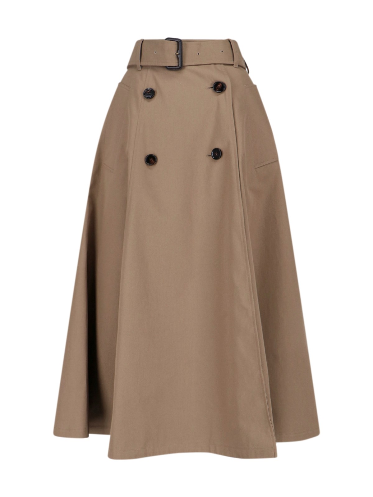 Burberry 'brenda' Midi Skirt In Brown